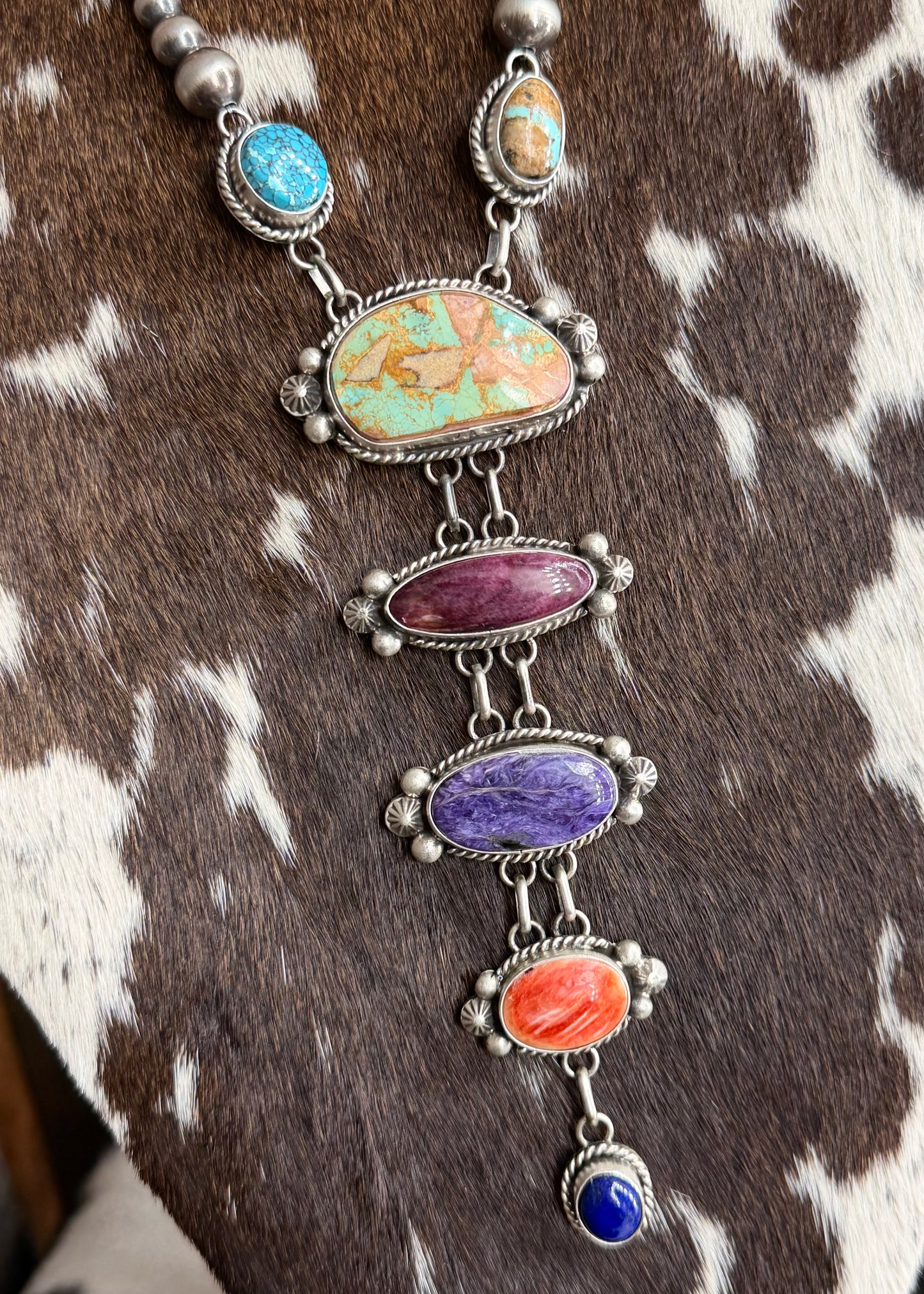 Multi Stone Pearl Lariat *Native