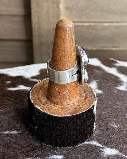 Lapis 2 stone Ring Adj * Native