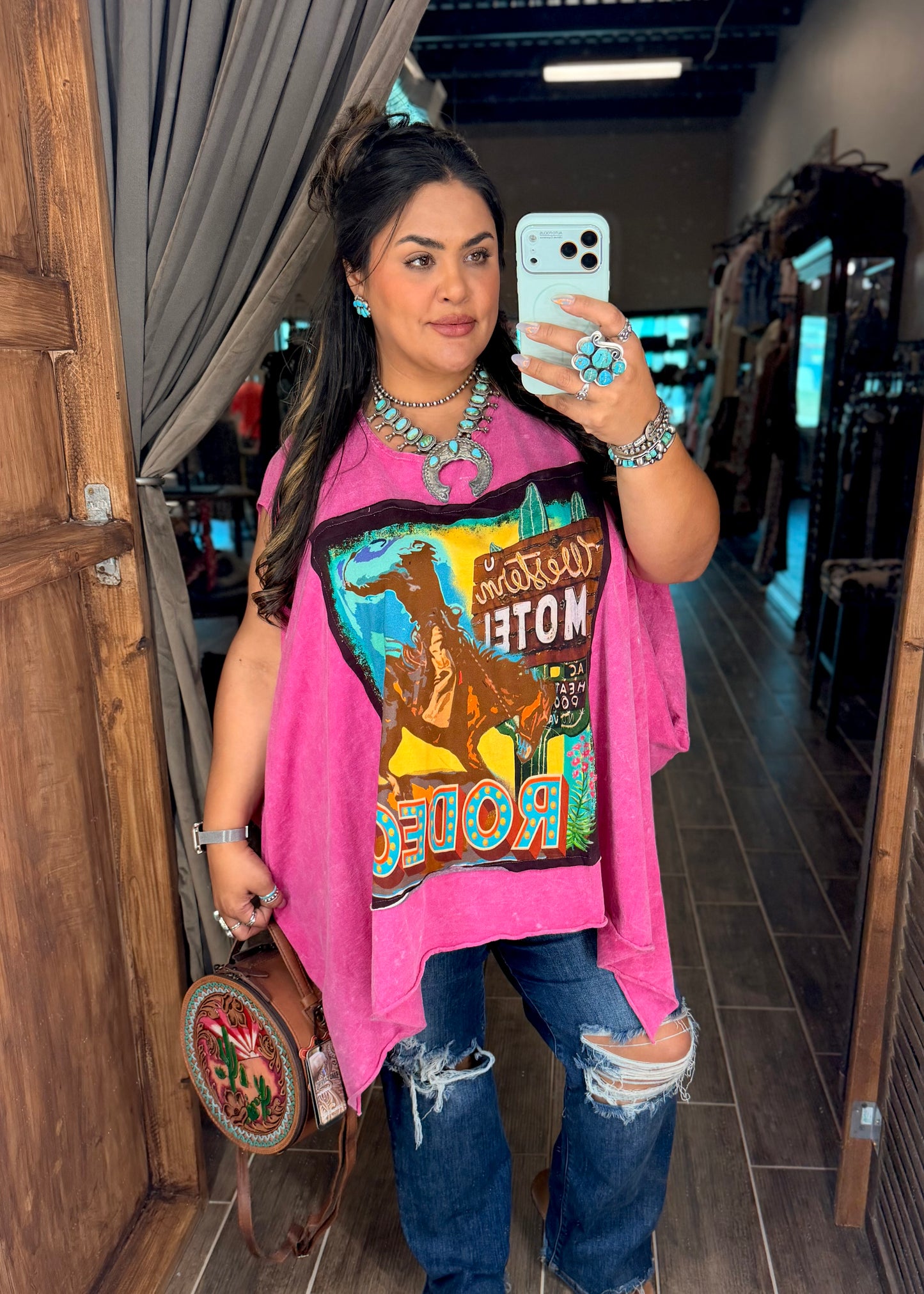 Pink Rodeo Poncho Tee