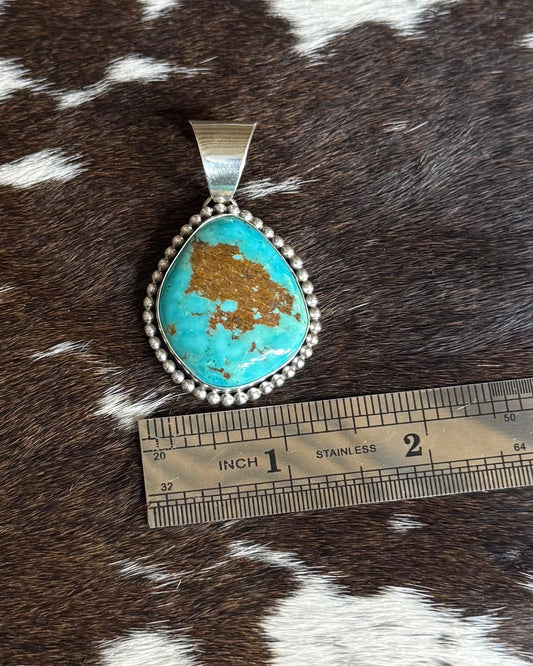 Turquoise & Brown Pendant *Native