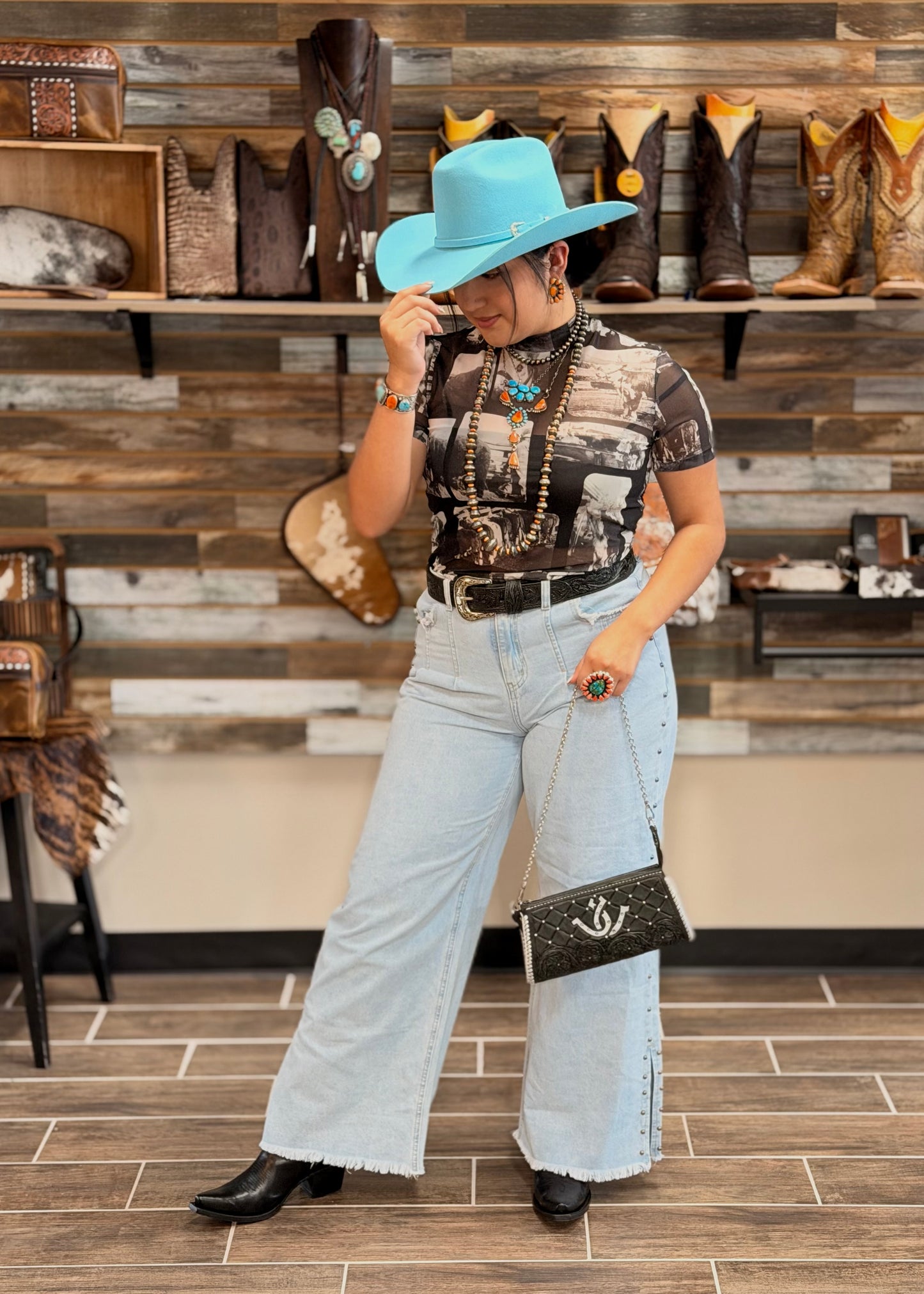 Studded Wide Leg Jeans