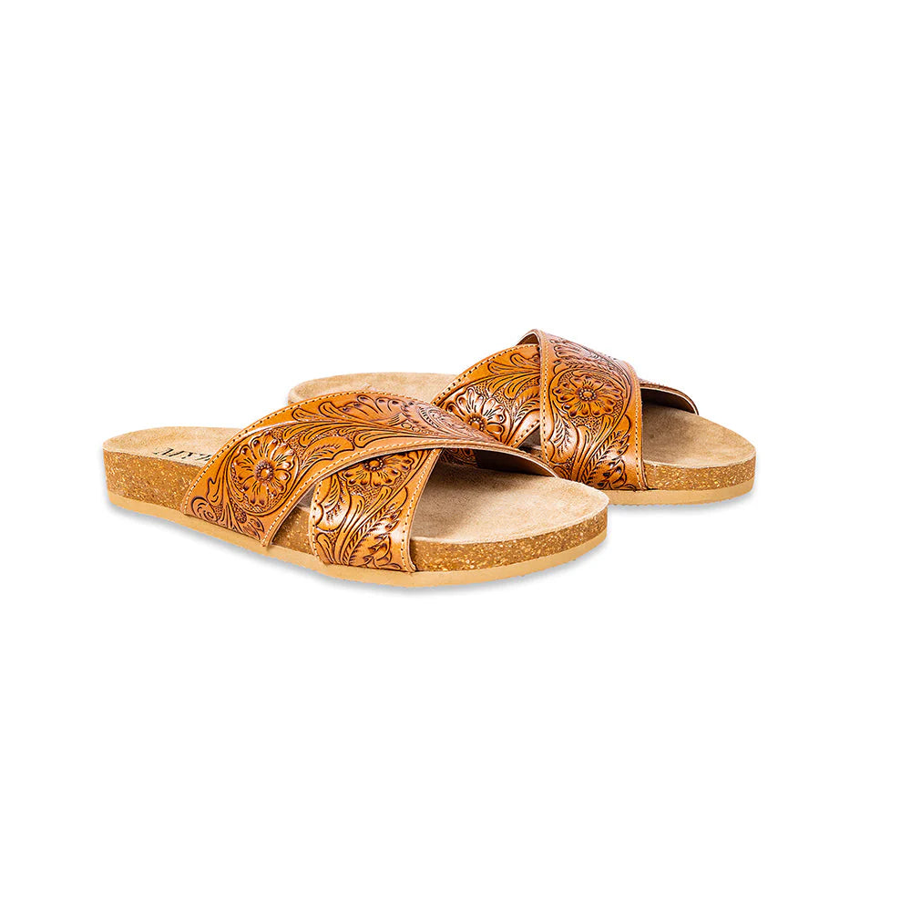 Gracie Hand Tooled Leather Sandals