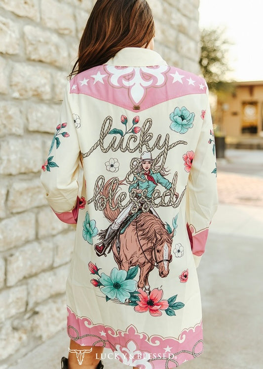 Wild Rose Rodeo Button up Dress