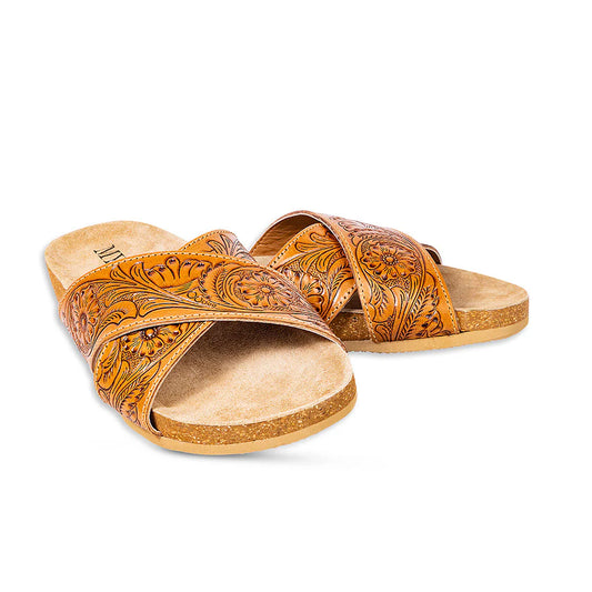 Gracie Hand Tooled Leather Sandals