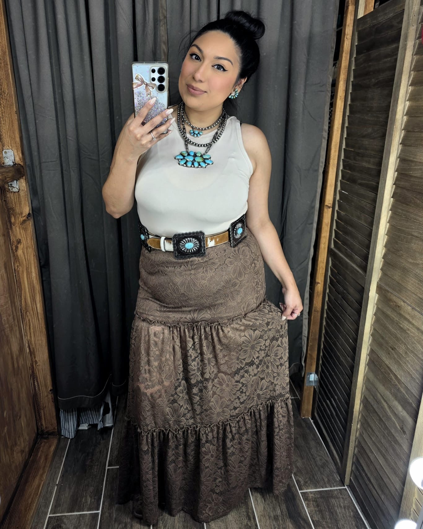 Cute In Lace Skirt *Brown