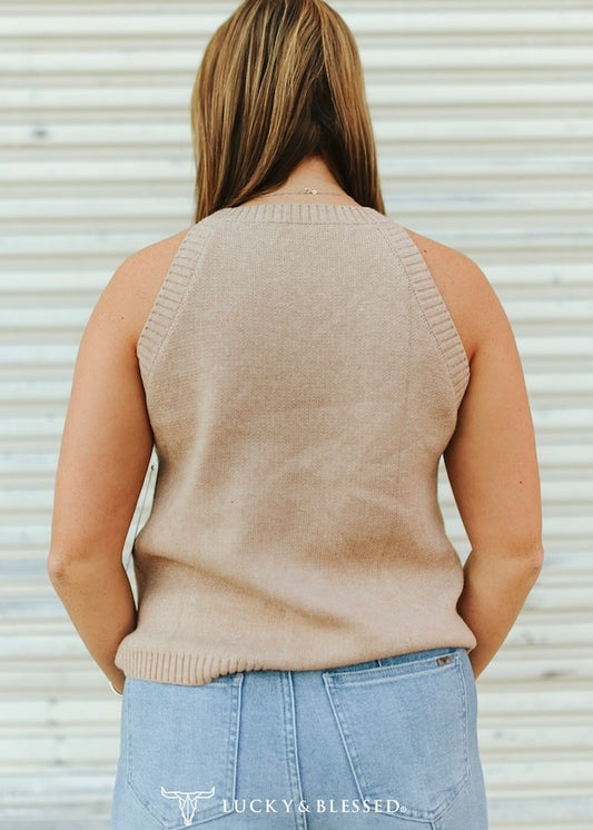 Western Cowboy Halter Knit Top
