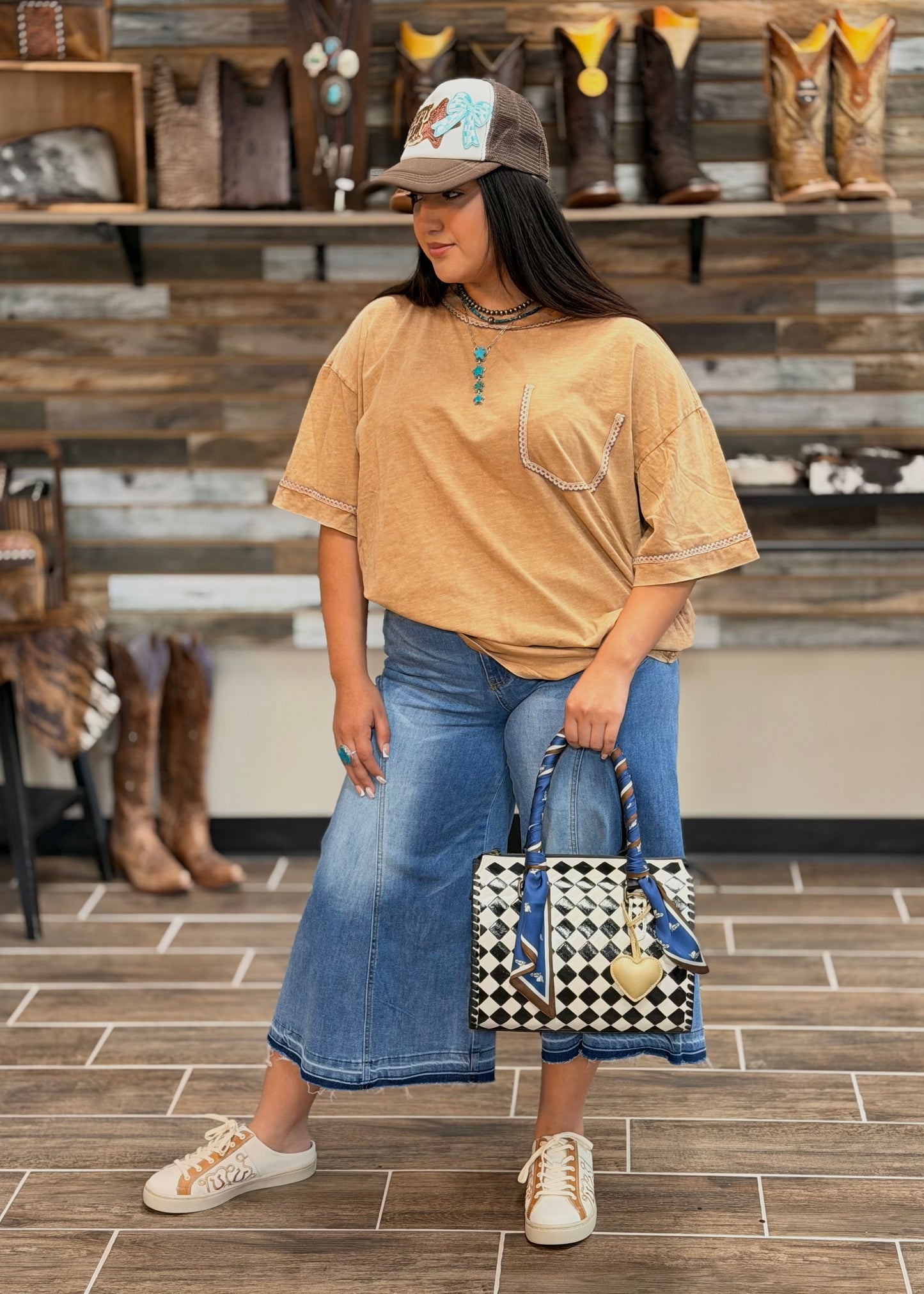 Oversized Mineral Wash Top *Blue