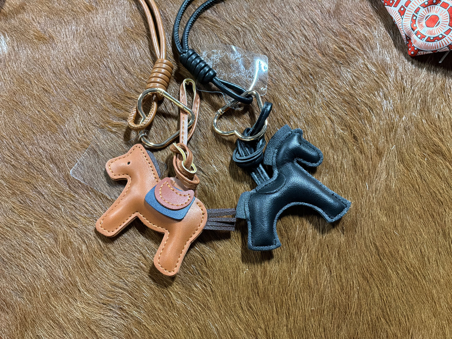 Golden Heart Horse Charm (Brown and Black)
