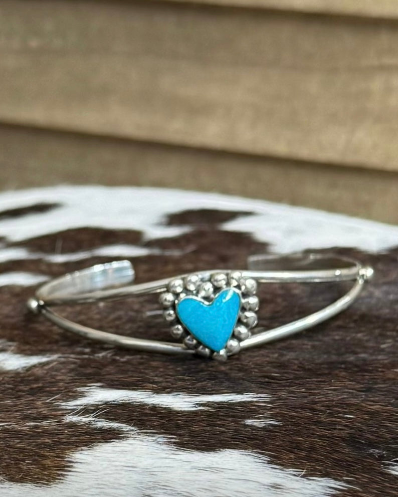 Kingman Turquoise Heart Cuff *Native