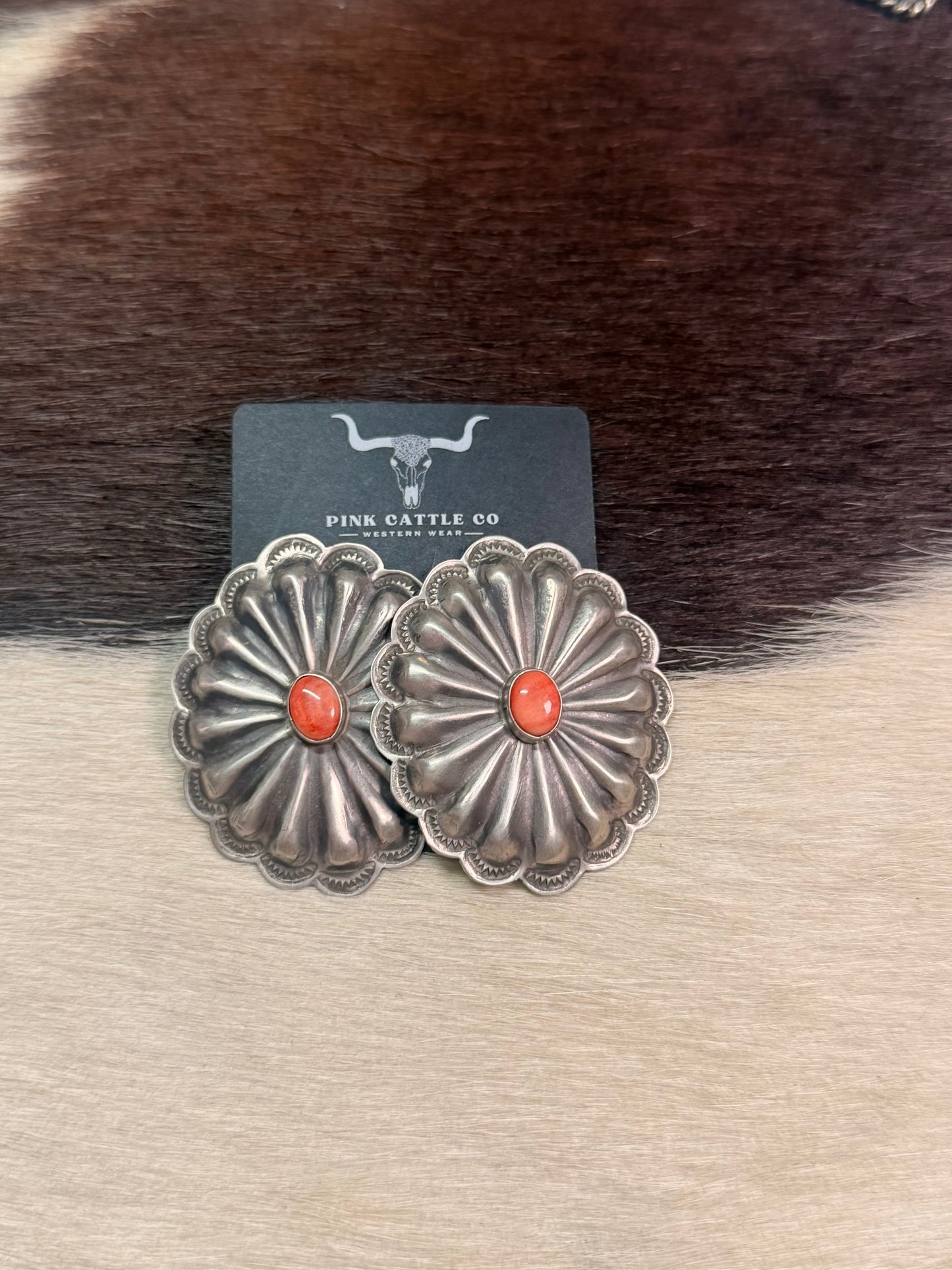 Joshua Christian 2” RED Spiny Concho Studs *Native