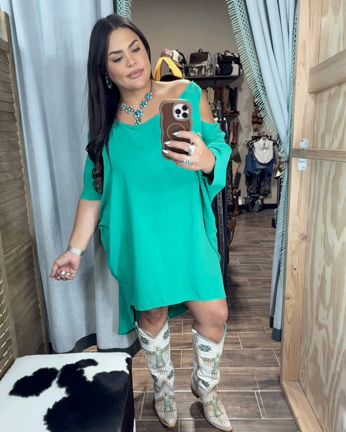 *Off The Shoulder Dress *Kelly Green