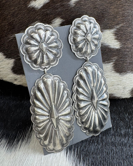 Rita Lee Double Concho Stud Dangles *Native