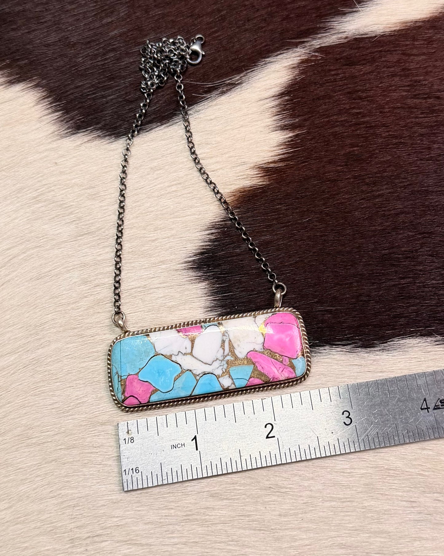 L. Etsitty Cotton Candy Bar Necklace *Native