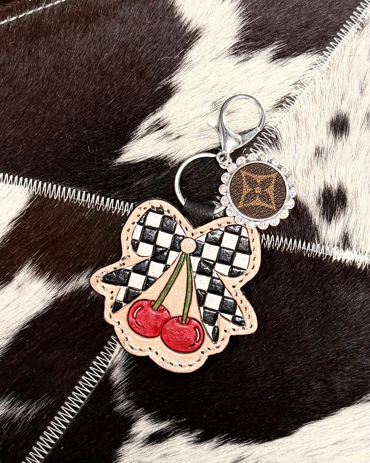 Repurposed LV Leather Bag Charm