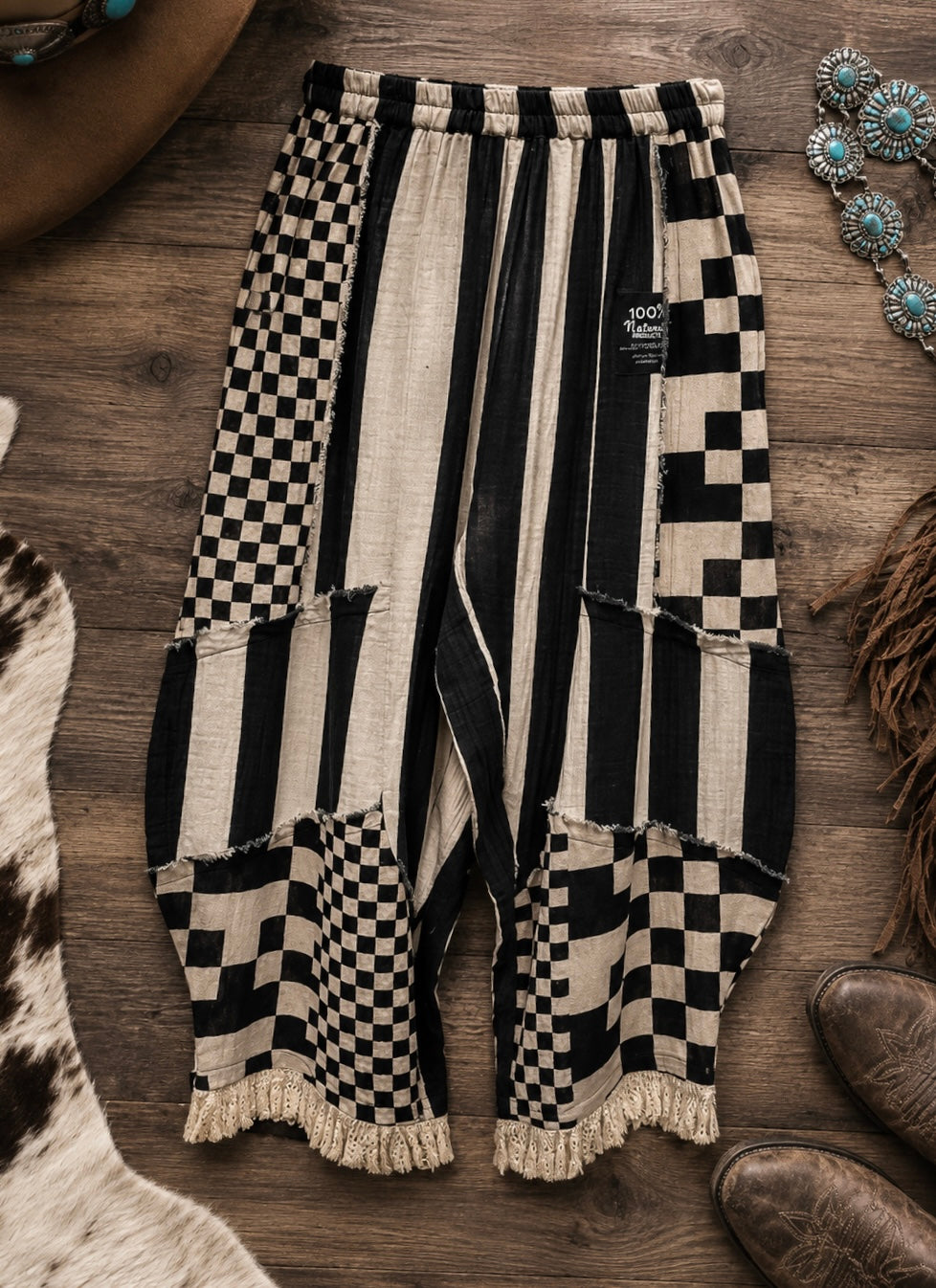 Checkered Linen Pants