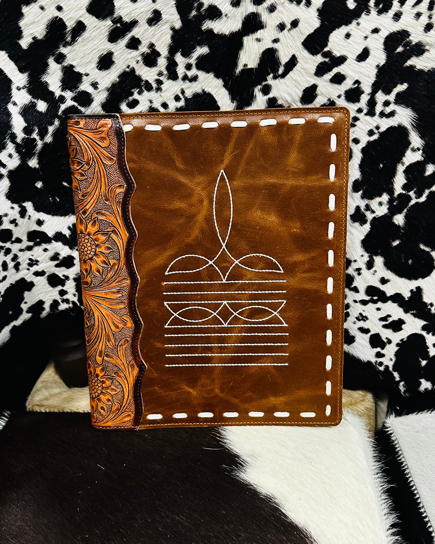 Leather boot stitch portfolio