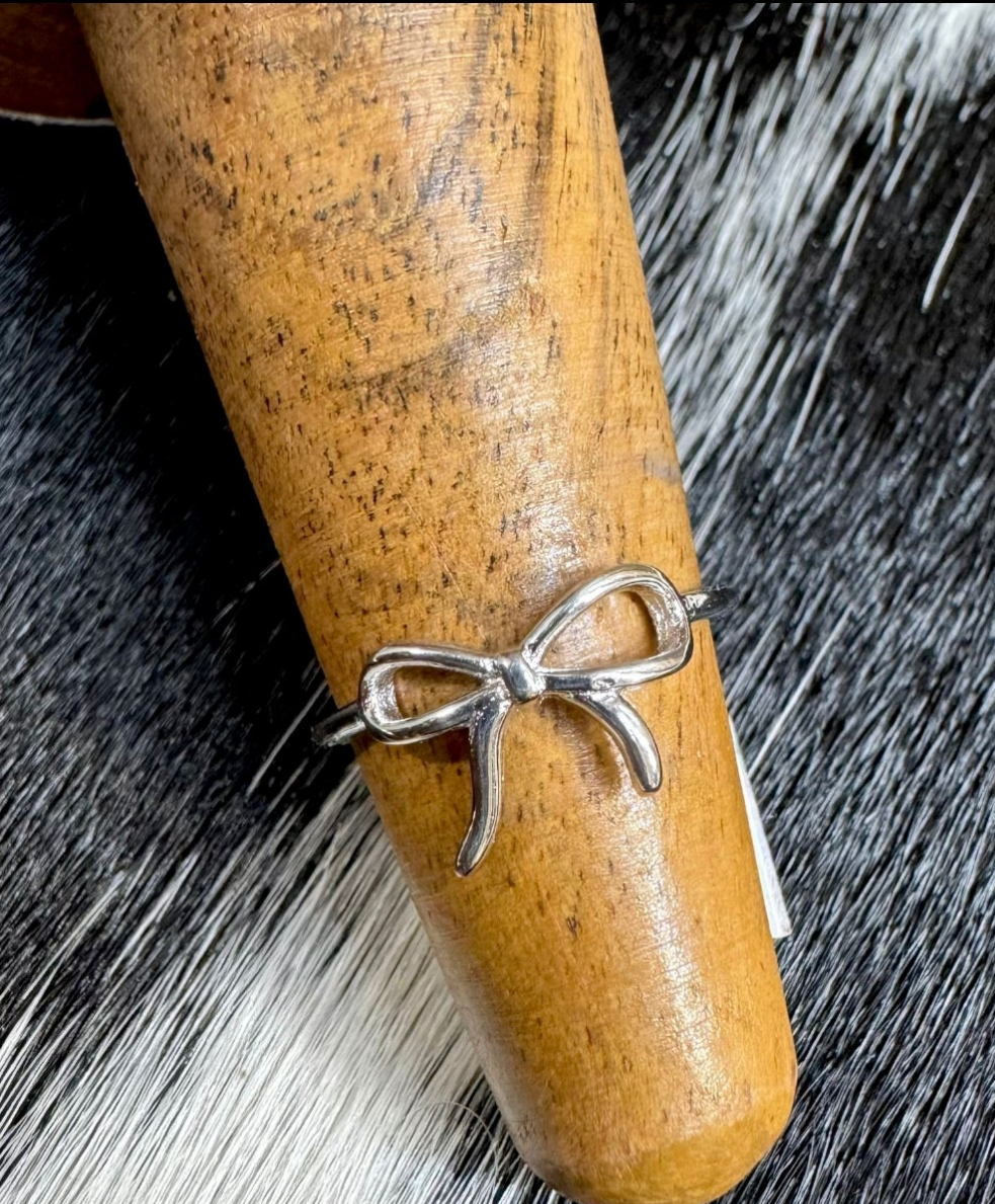 Simple Bow Stacker Sterling Ring