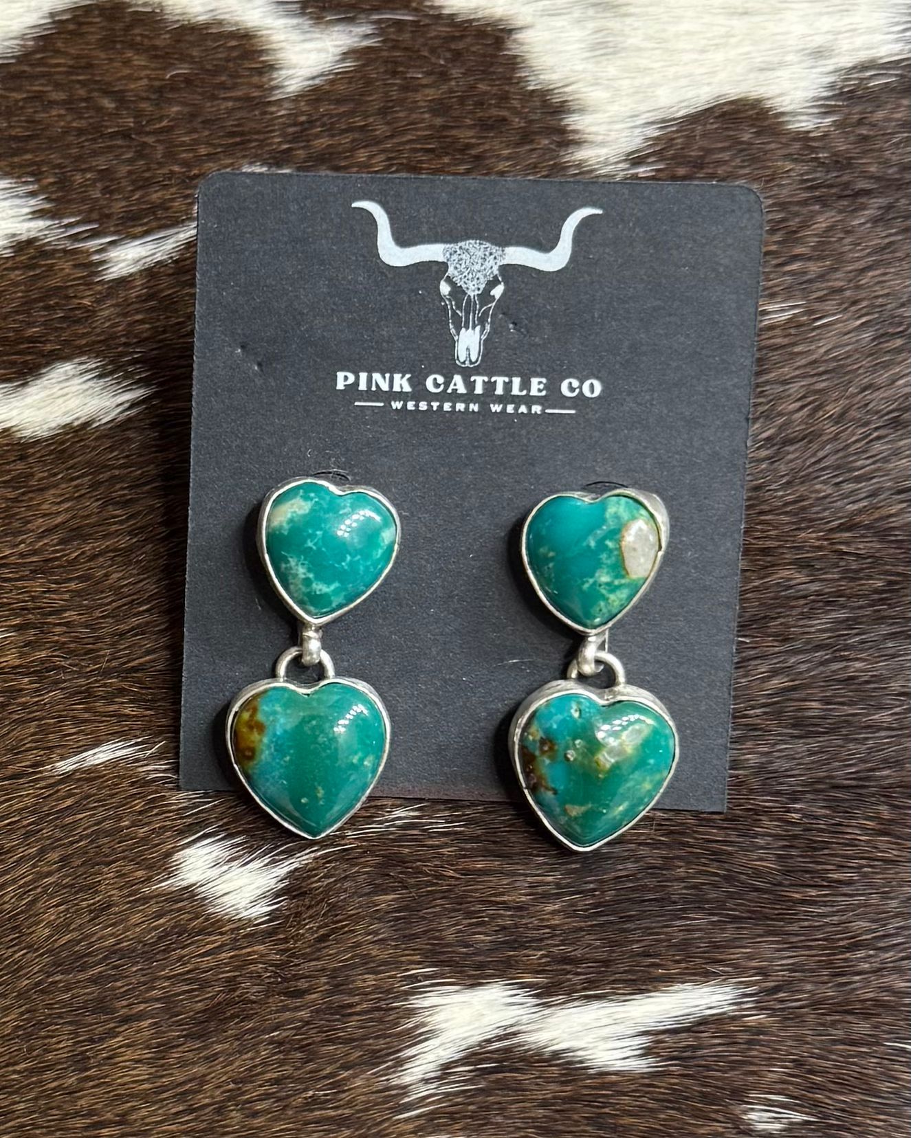 Double Heart Drop Earrings *Native