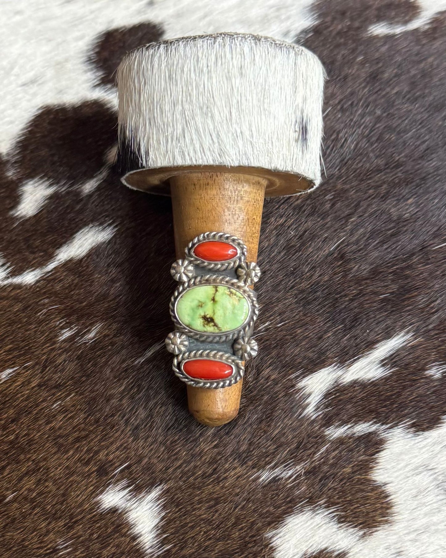 Sonoran Coral 3 Stone Ring *Native