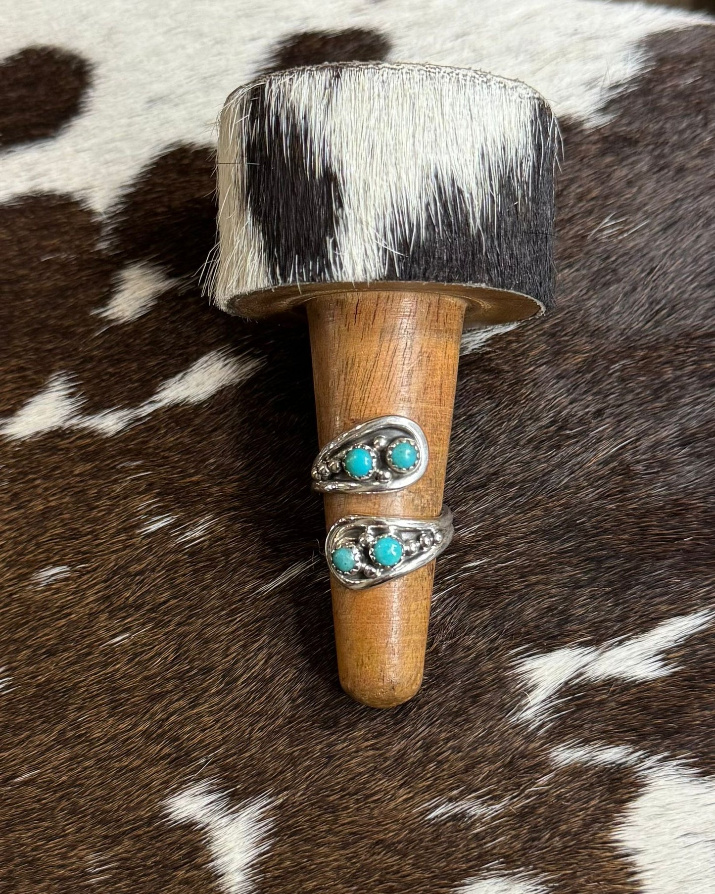 Double Turquoise Wrap Ring *Native