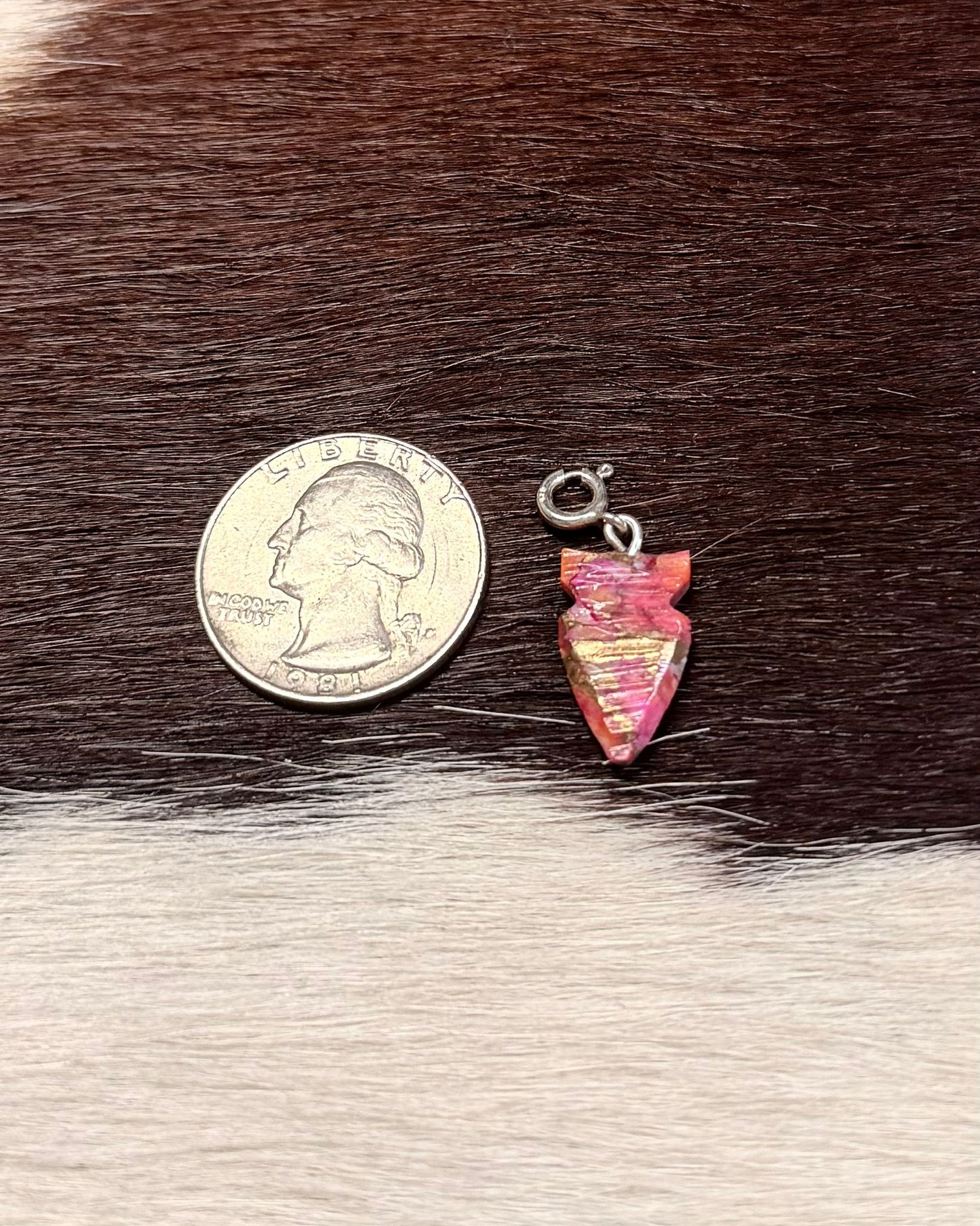 Pink Dahlia Arrow Charm