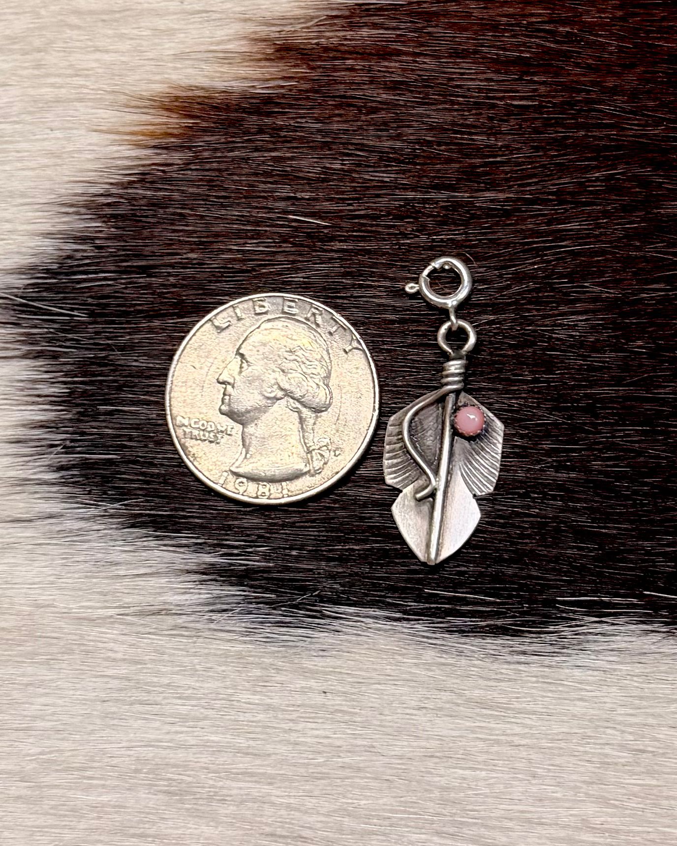Pink Feather Charm