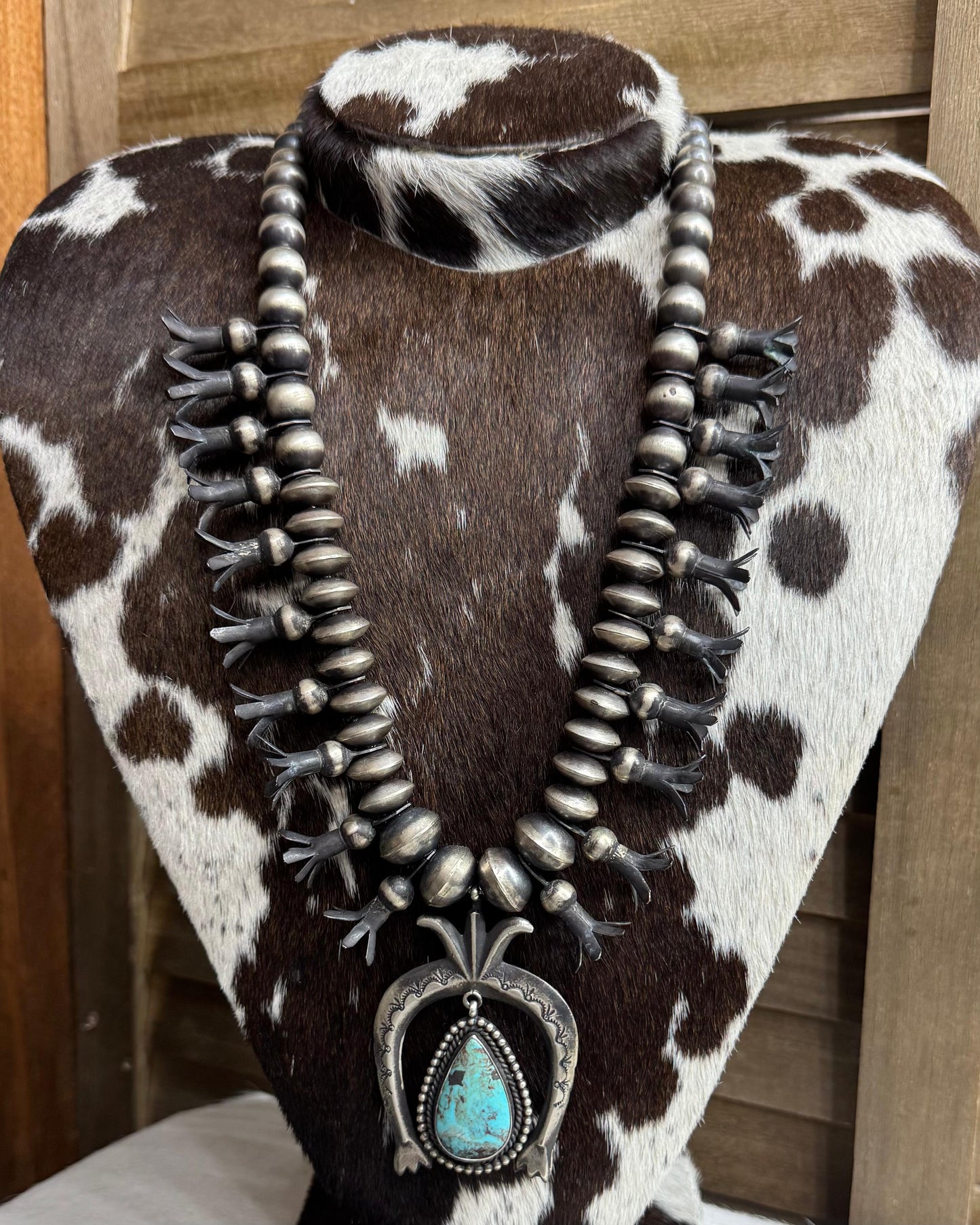 Single Stone Squash Blossom Statement Necklace *Native