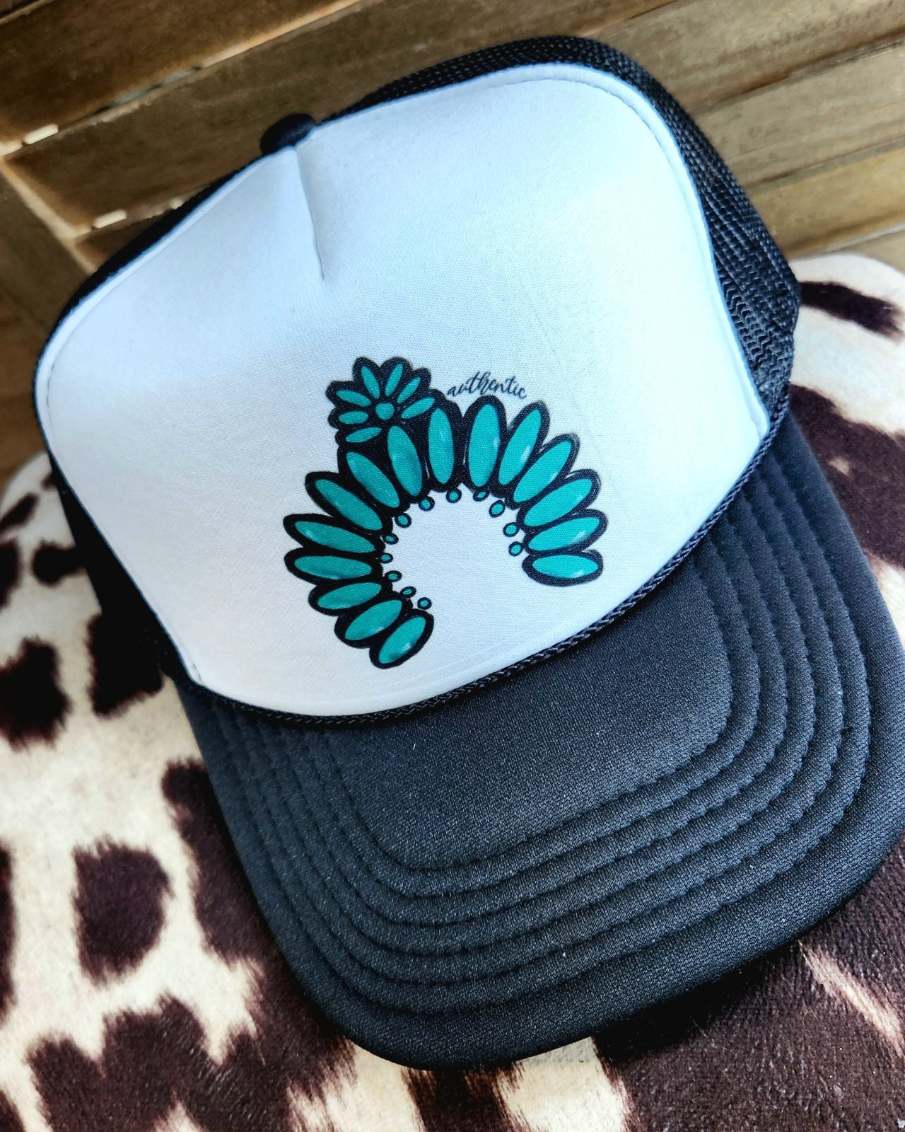 Turquoise Naja Trucker Hat