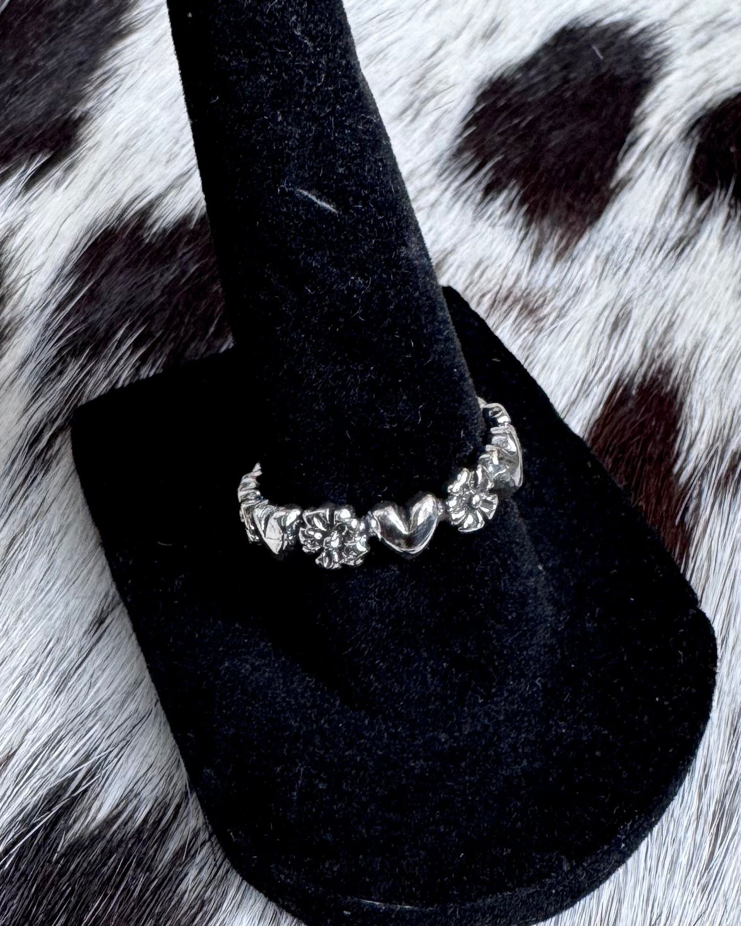 Heart & Flower Stacker Ring