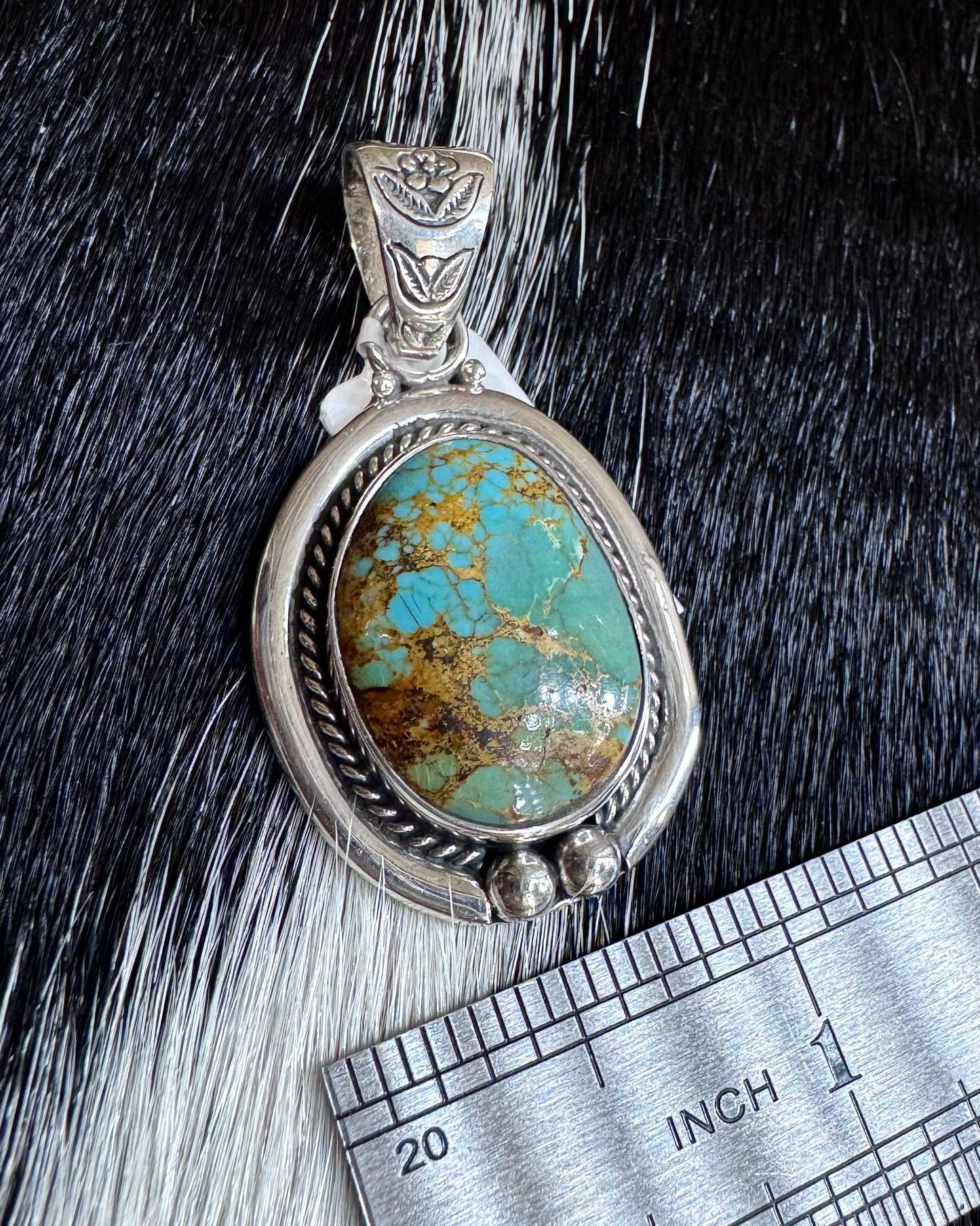 Small Turquoise W/ Brown Matrix Pendant