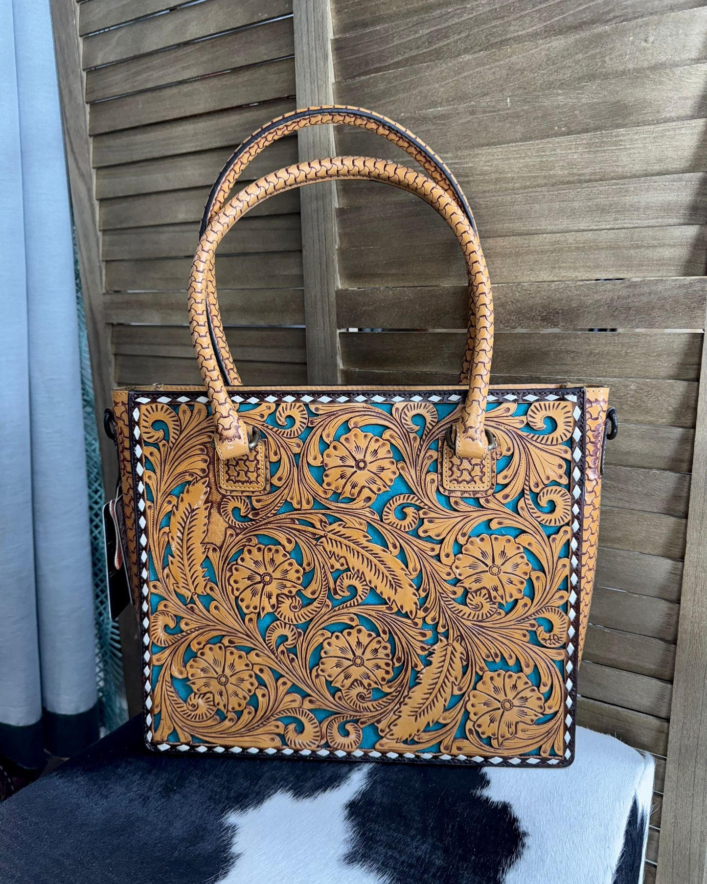 All Tooled W/ Turquoise Tote