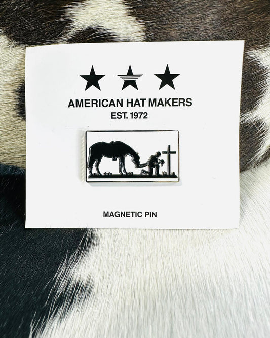 Praying Cowboy Magnetic Pin