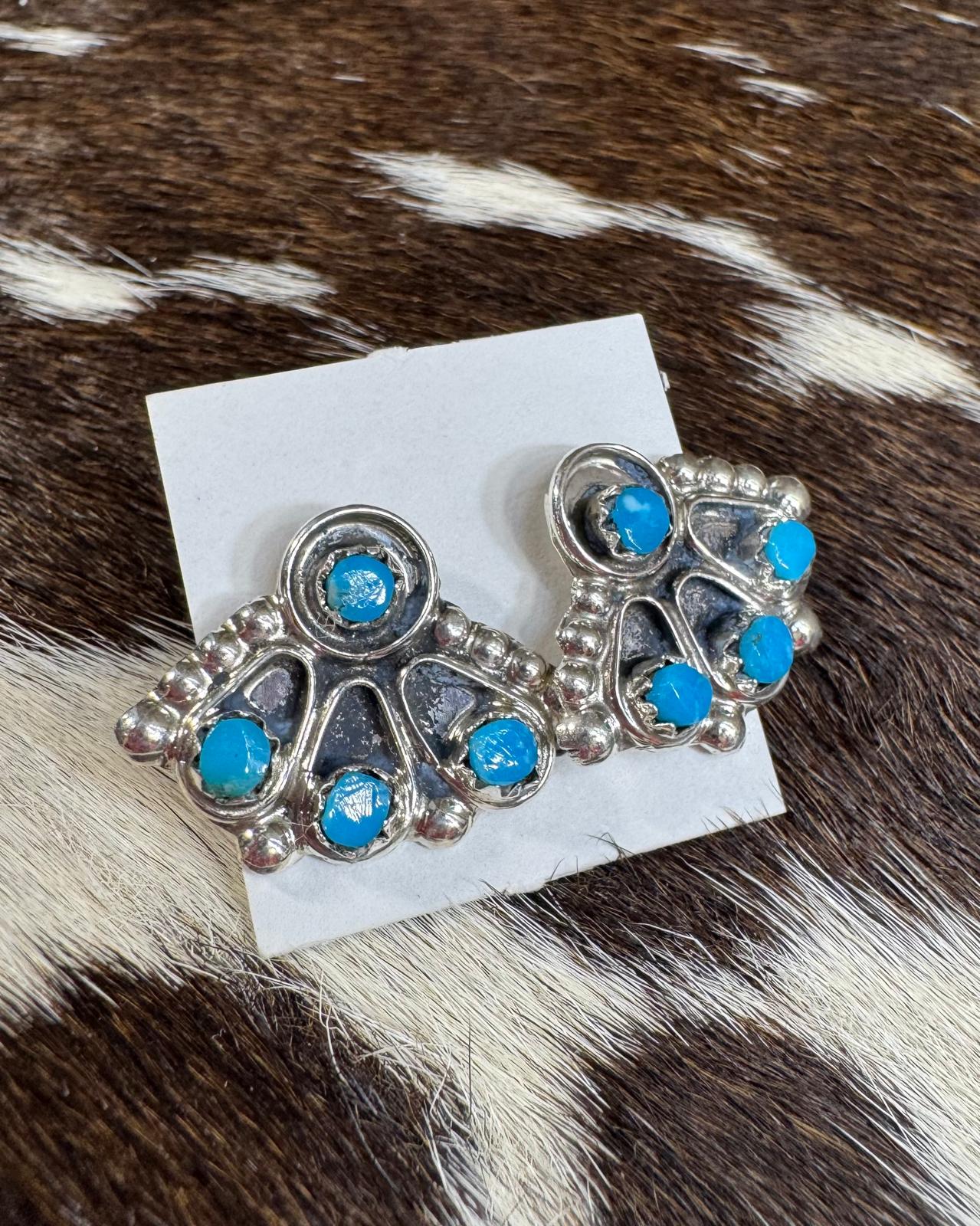Joan Cheama Turquoise Fan Studs *Native