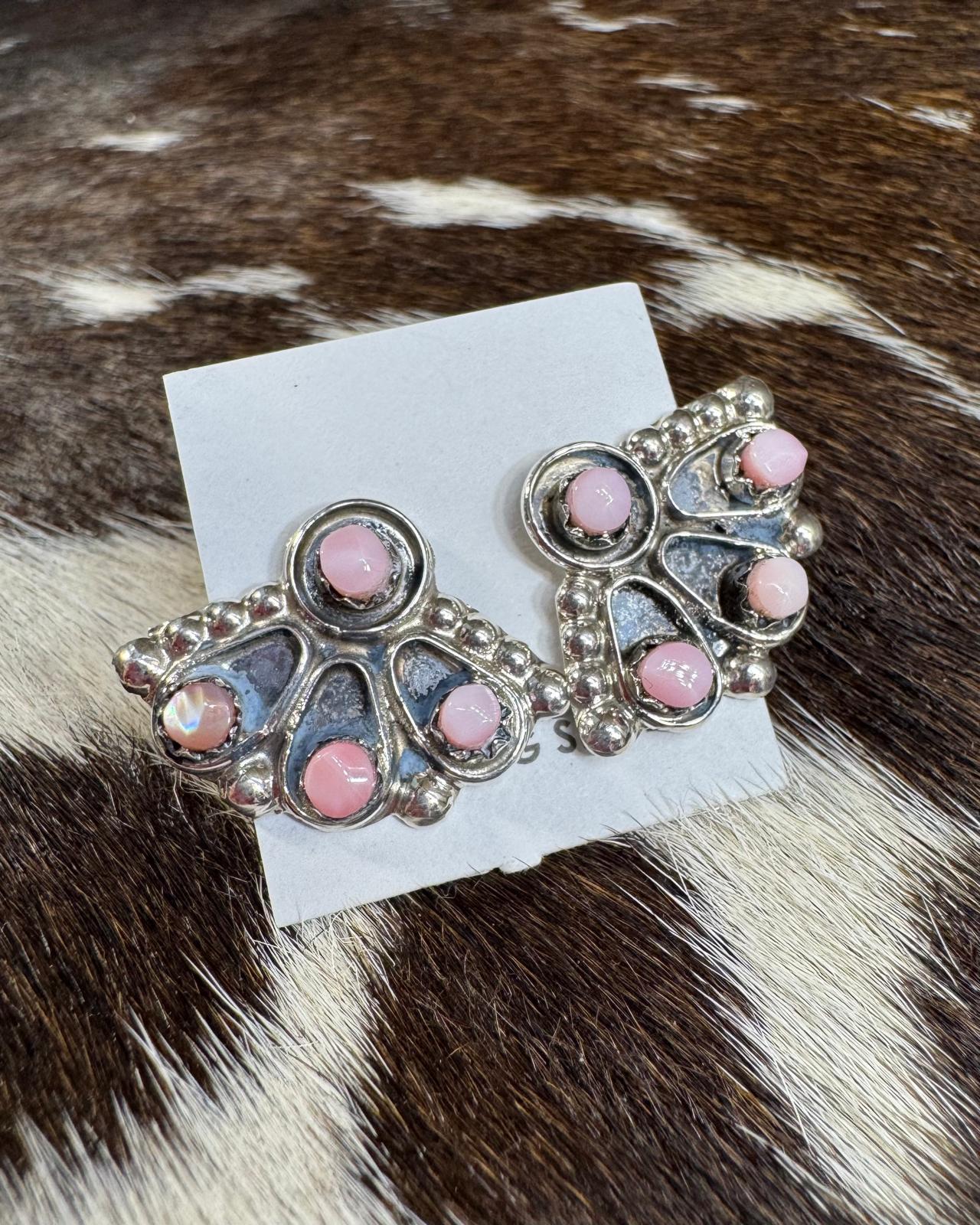 Joan Cheama Pink Conch Fan Studs *Native