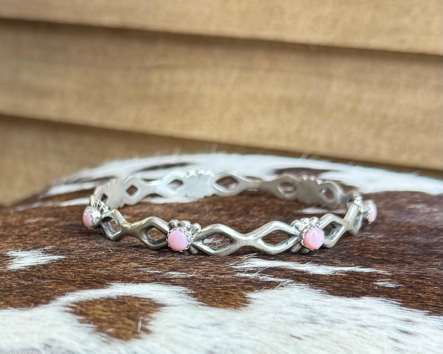 Sterling Pink Conch Bangle *Native