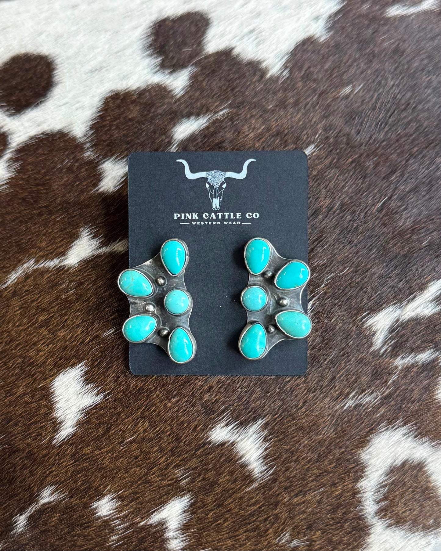 Turquoise Half Cluster Earrings *Native