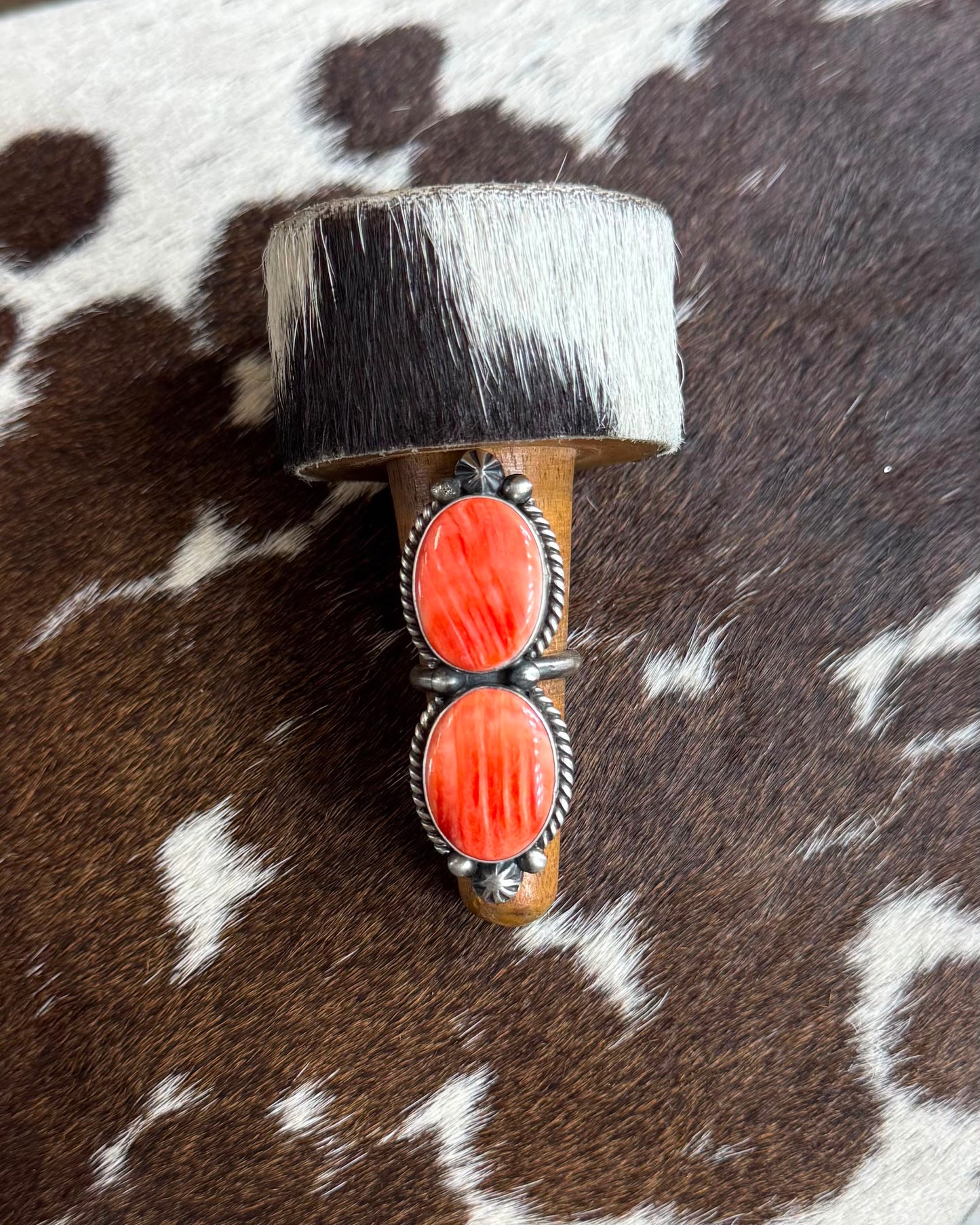 Red Spiny Double Stone Ring *Native