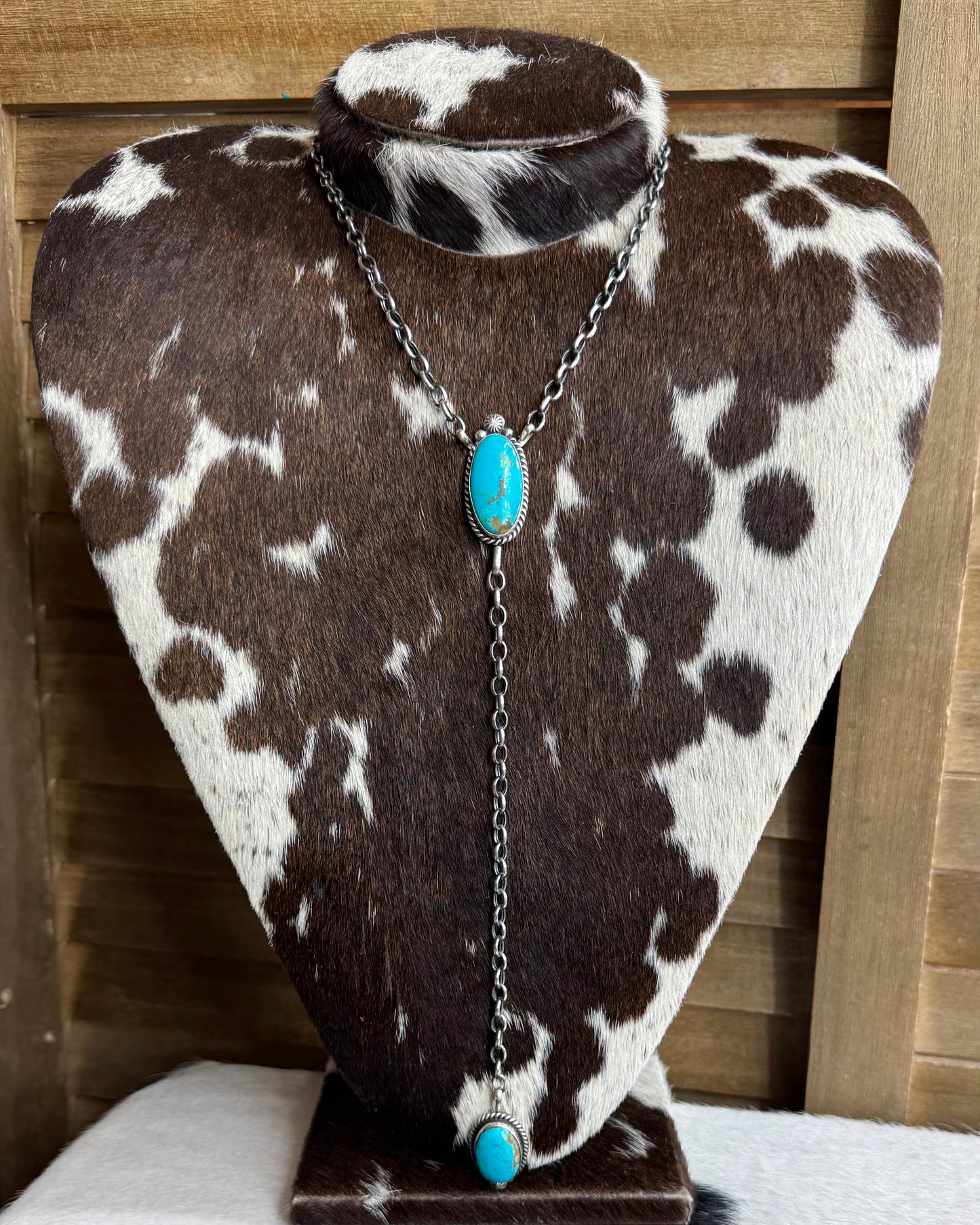 Turquoise 2 Stone Lariat *Native