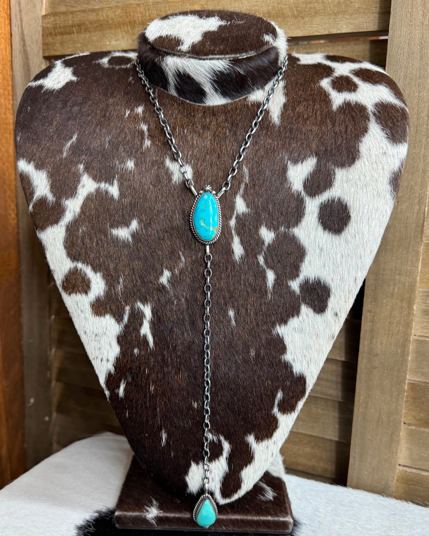 Turquoise 2 Stone Lariat *Native