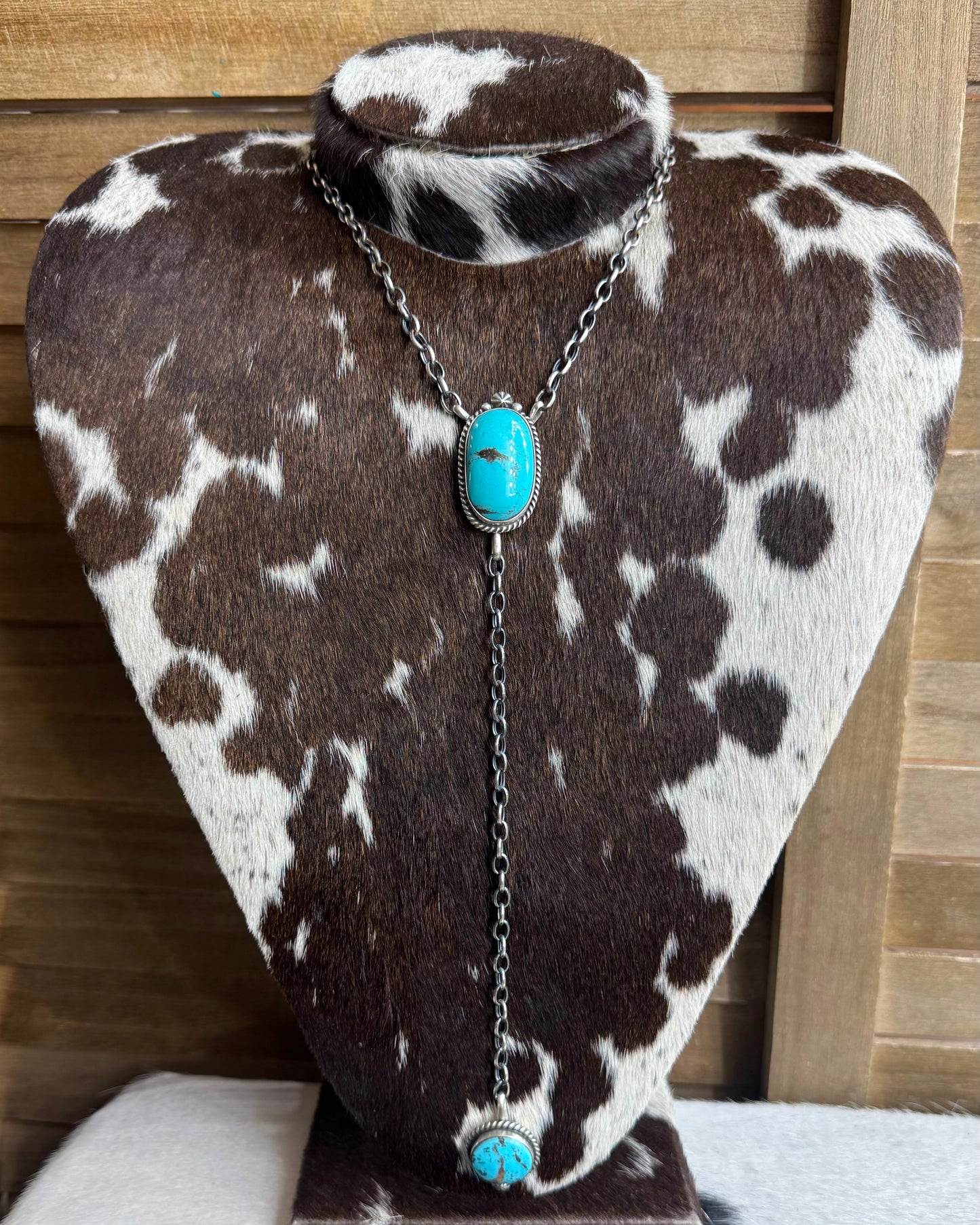 Turquoise 2 Stone Lariat *Native