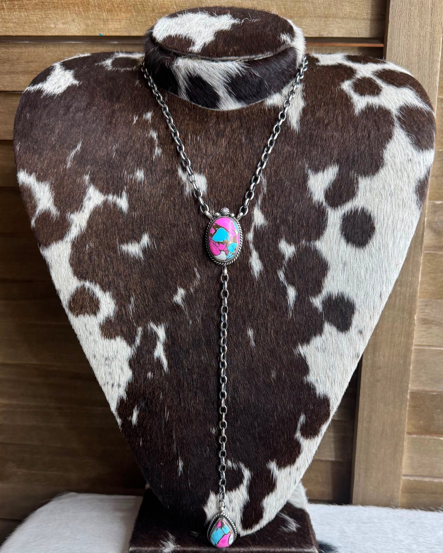 Cotton Candy 2 Stone Lariat *Native