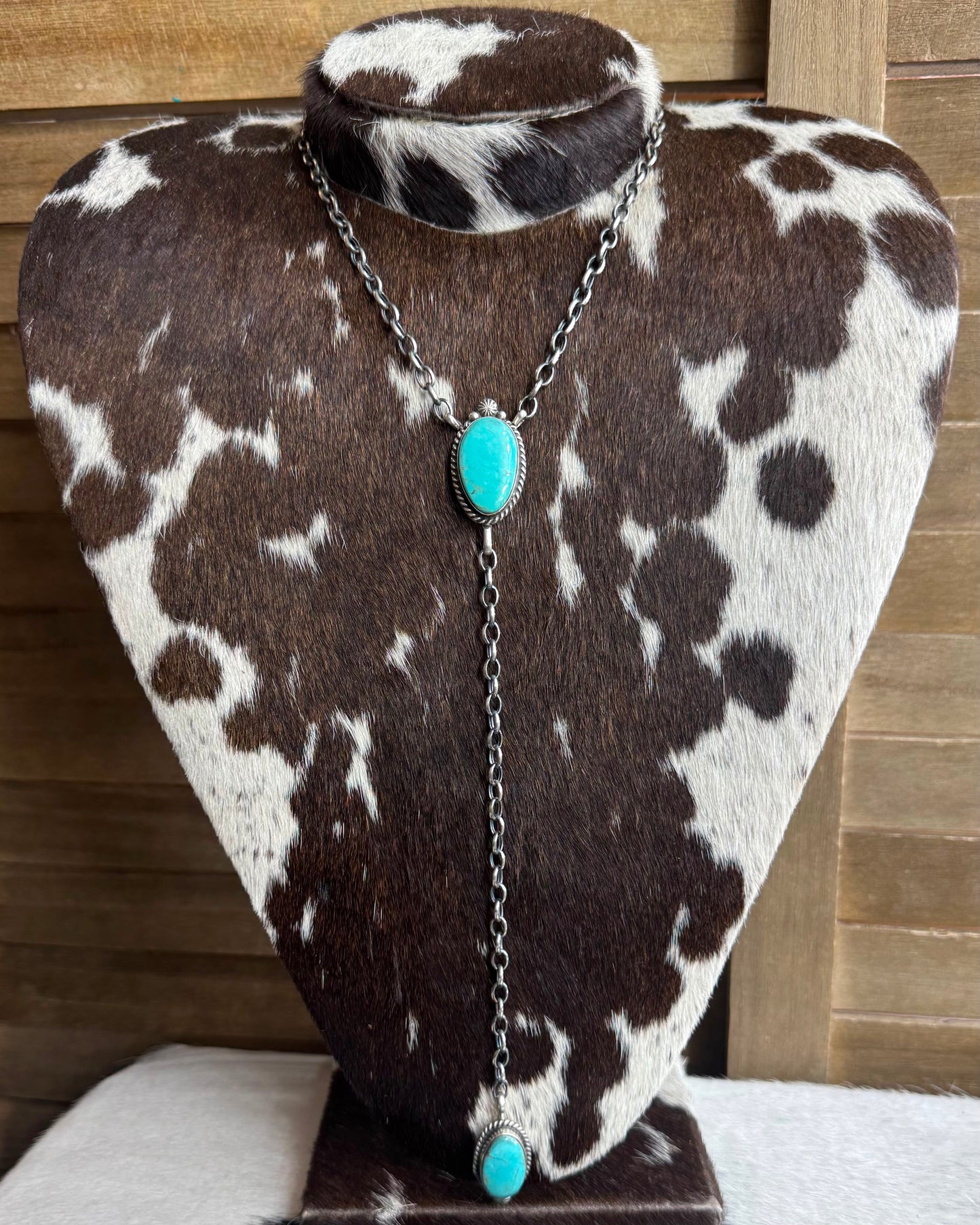 Turquoise 2 Stone Lariat *Native