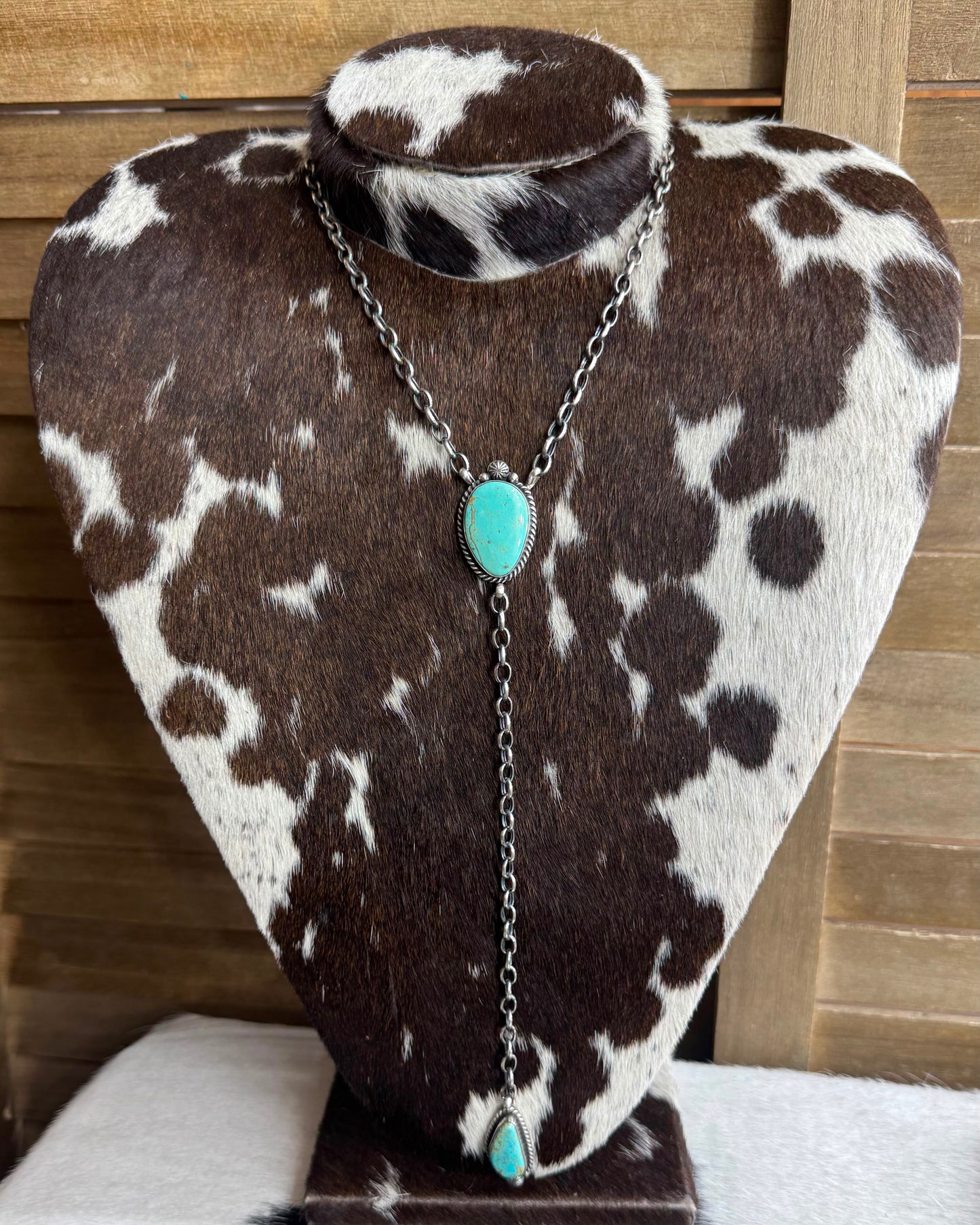 Turquoise 2 Stone Lariat *Native