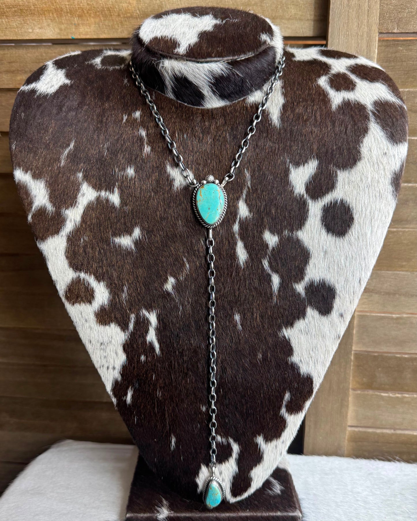 Turquoise 2 Stone Lariat *Native