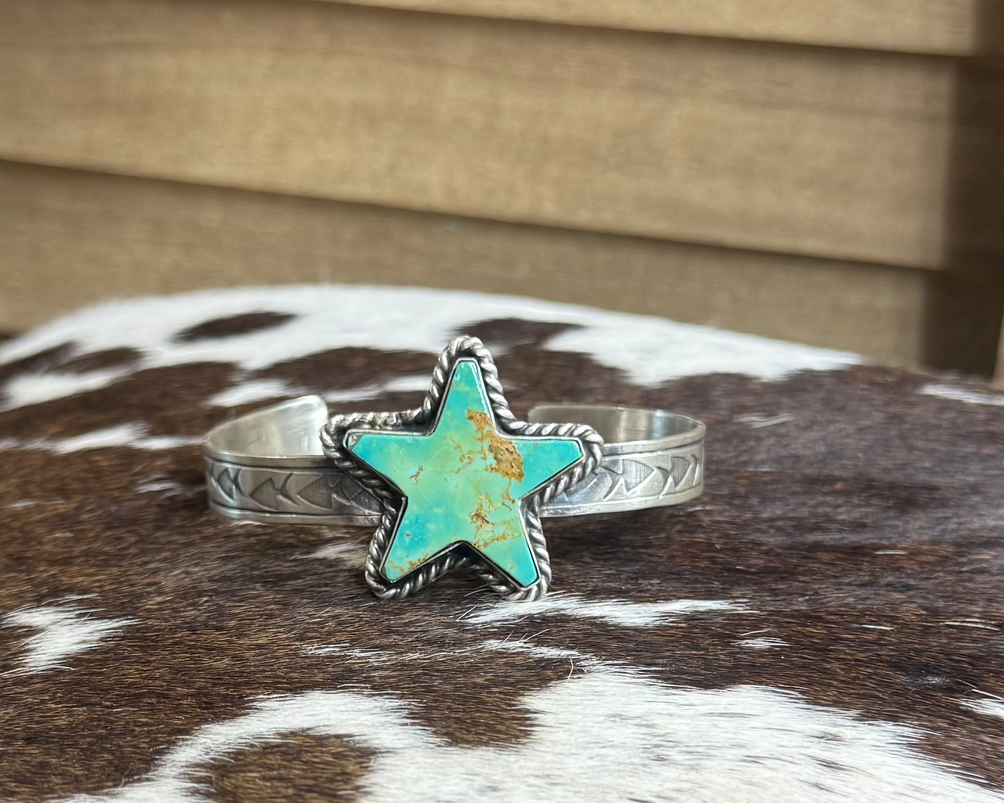 Green Turquoise Star Cuff *Native – My Pretty in Pink