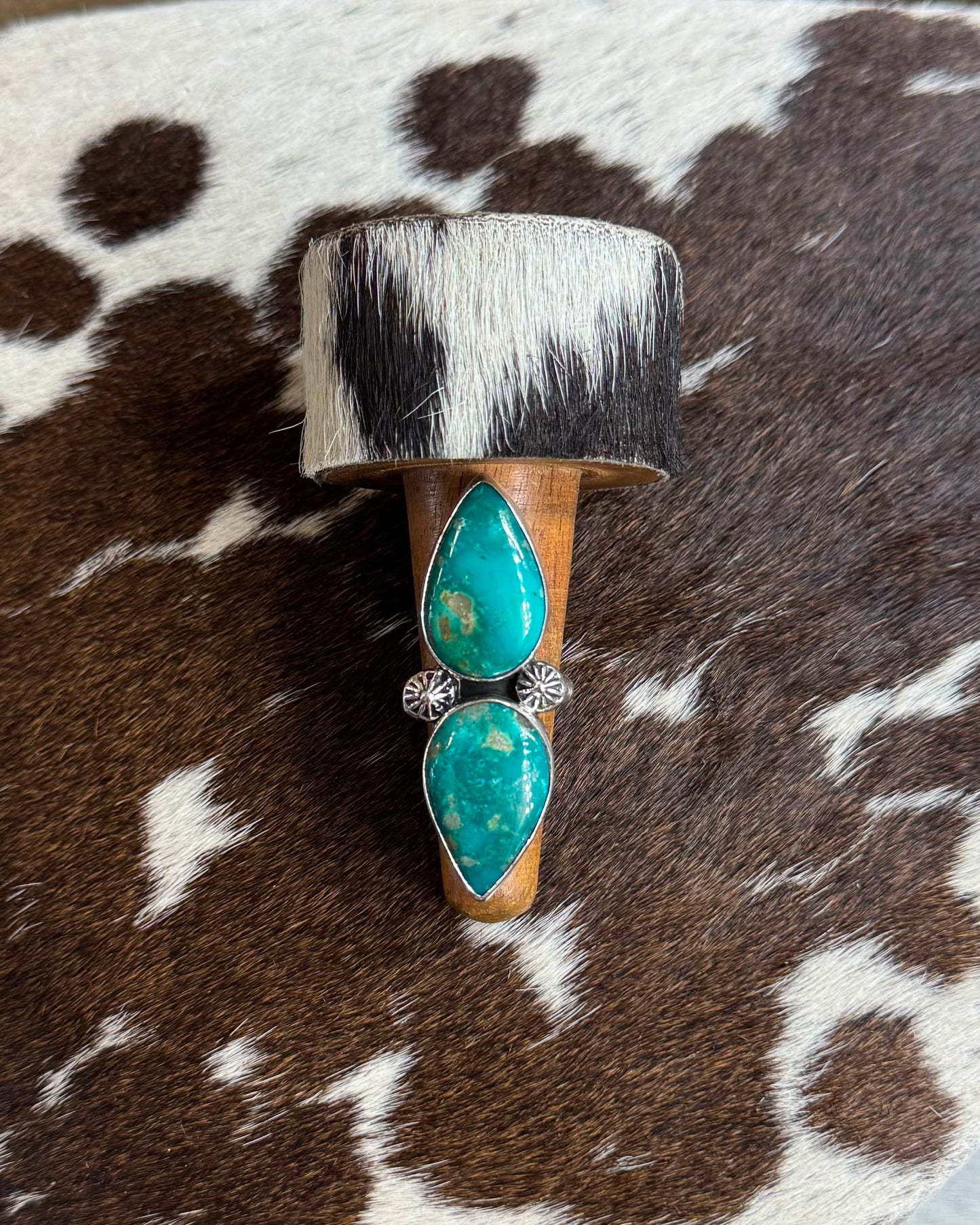 Double Stone Turquoise Ring *Native