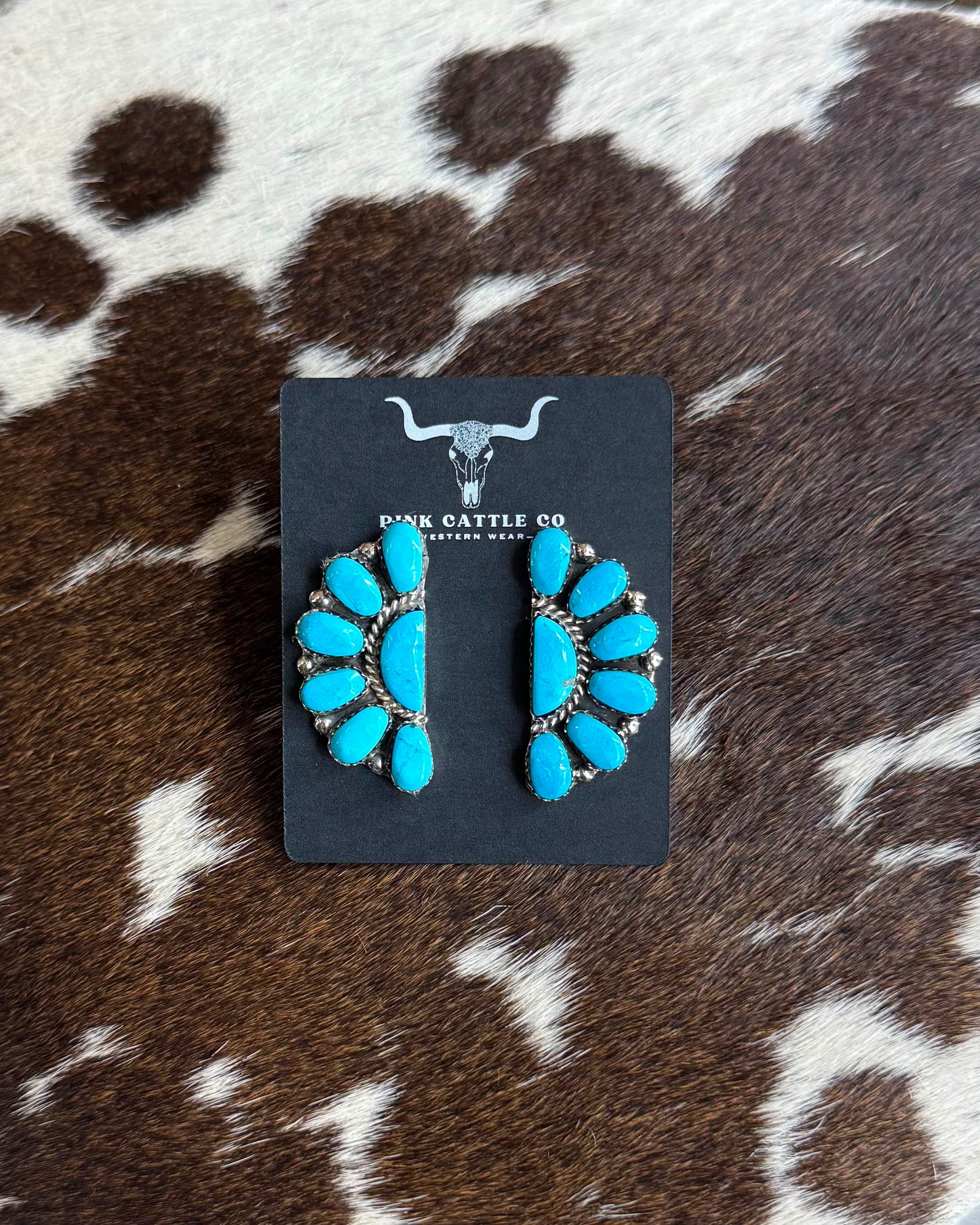 Blue Half Cluster Earrings *Native