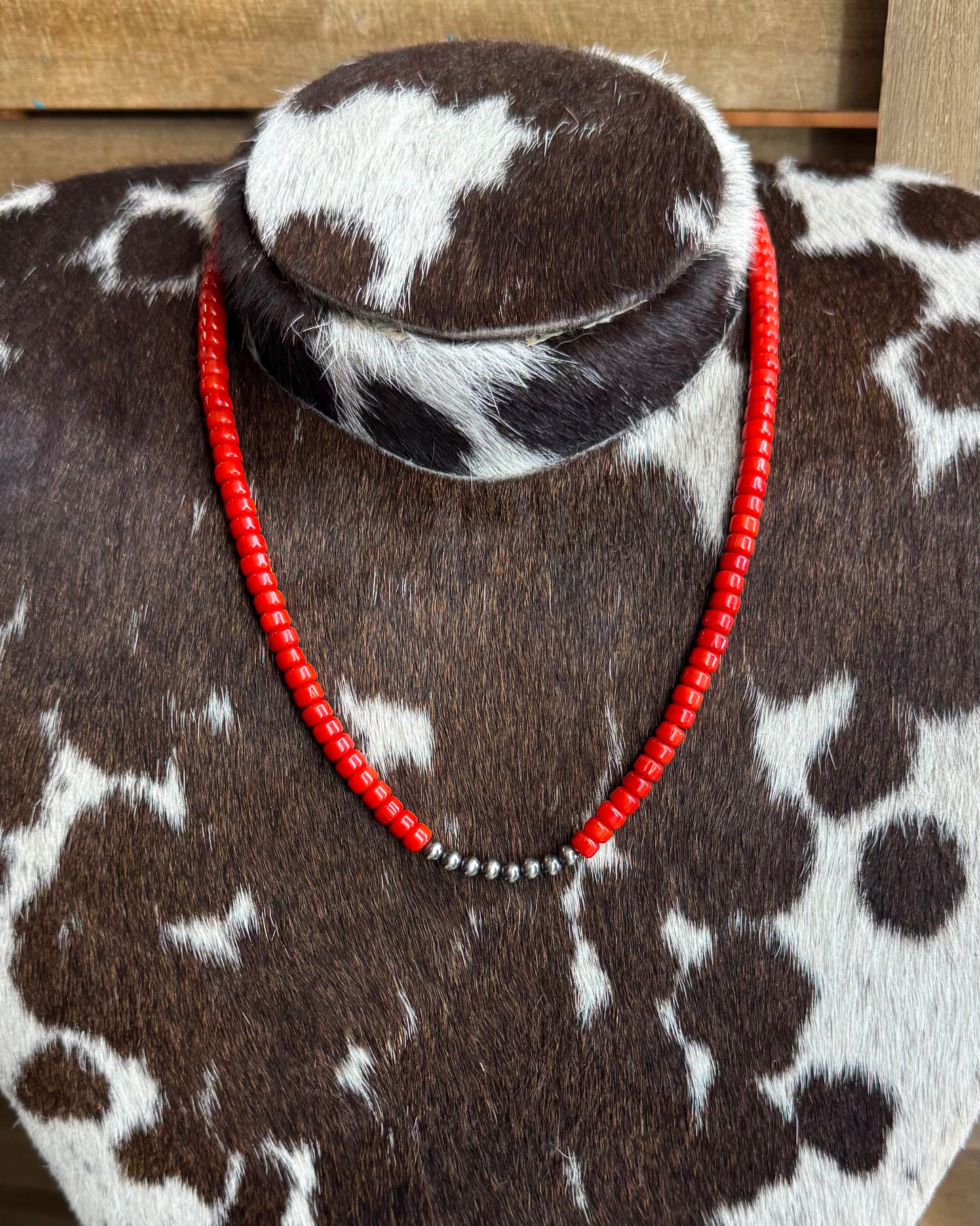 Red Pearl Stacker Necklace *Non Native