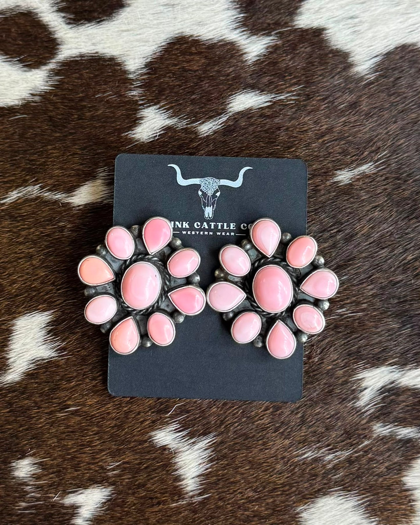 Pink Conch Cluster Earrings *Native