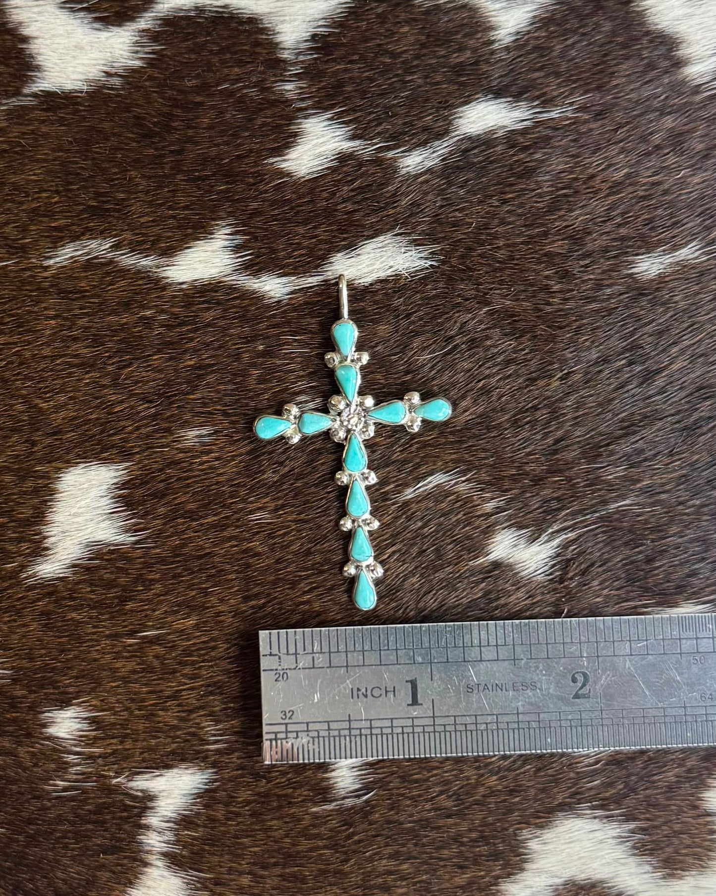 Zuni Turquoise Cross Pendant *Native